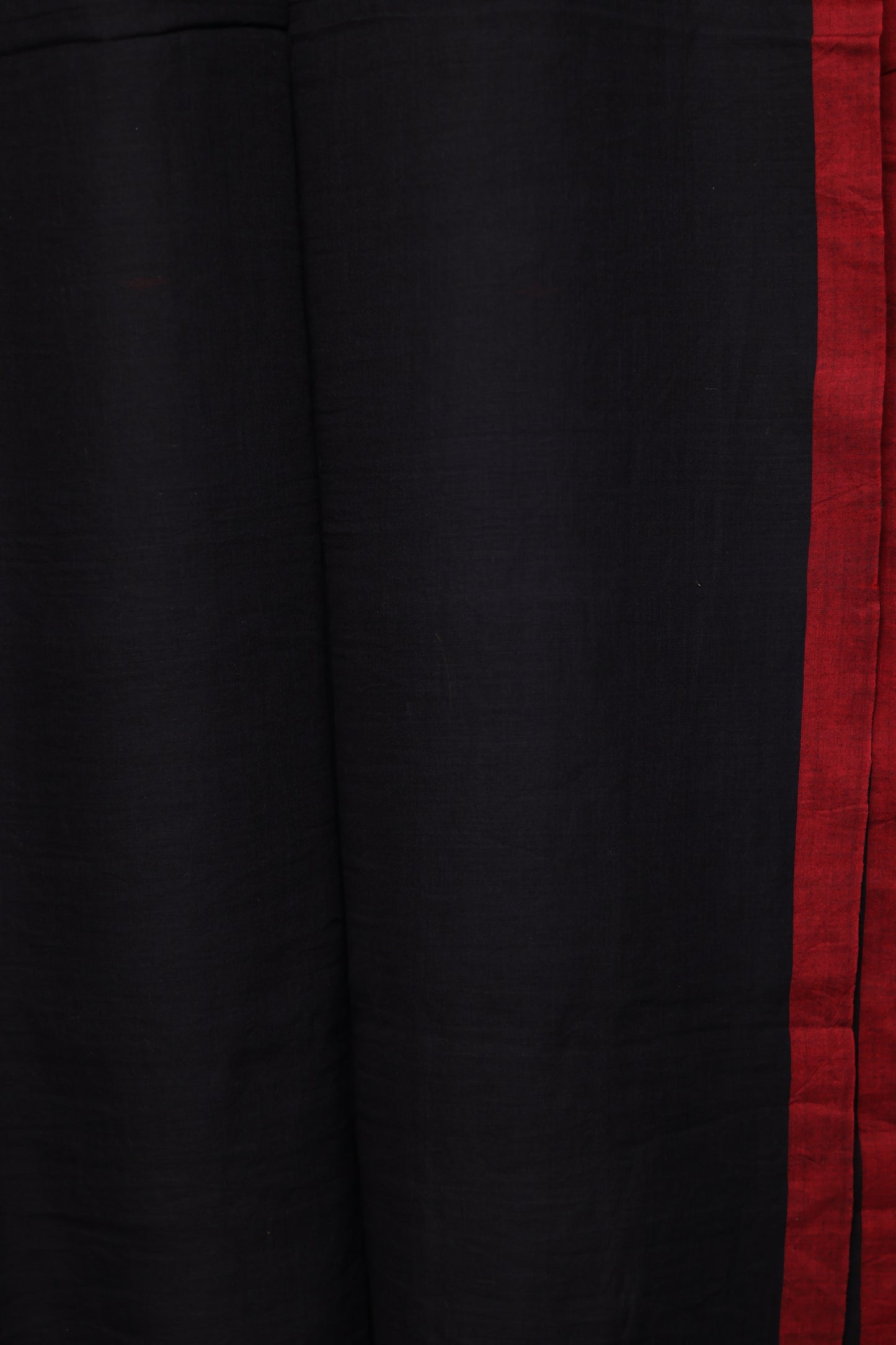 Black & Red Pure Handwoven Malai Cotton Saree with Butta Weaving border