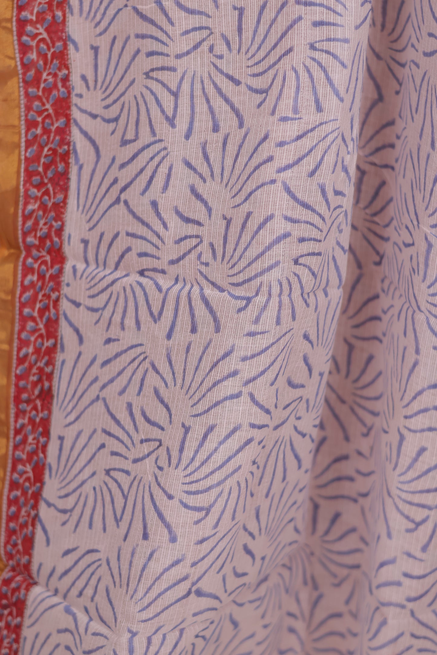 Pure Kota Doria Saree with Bagru Handblock Prints | Looms & Tassels