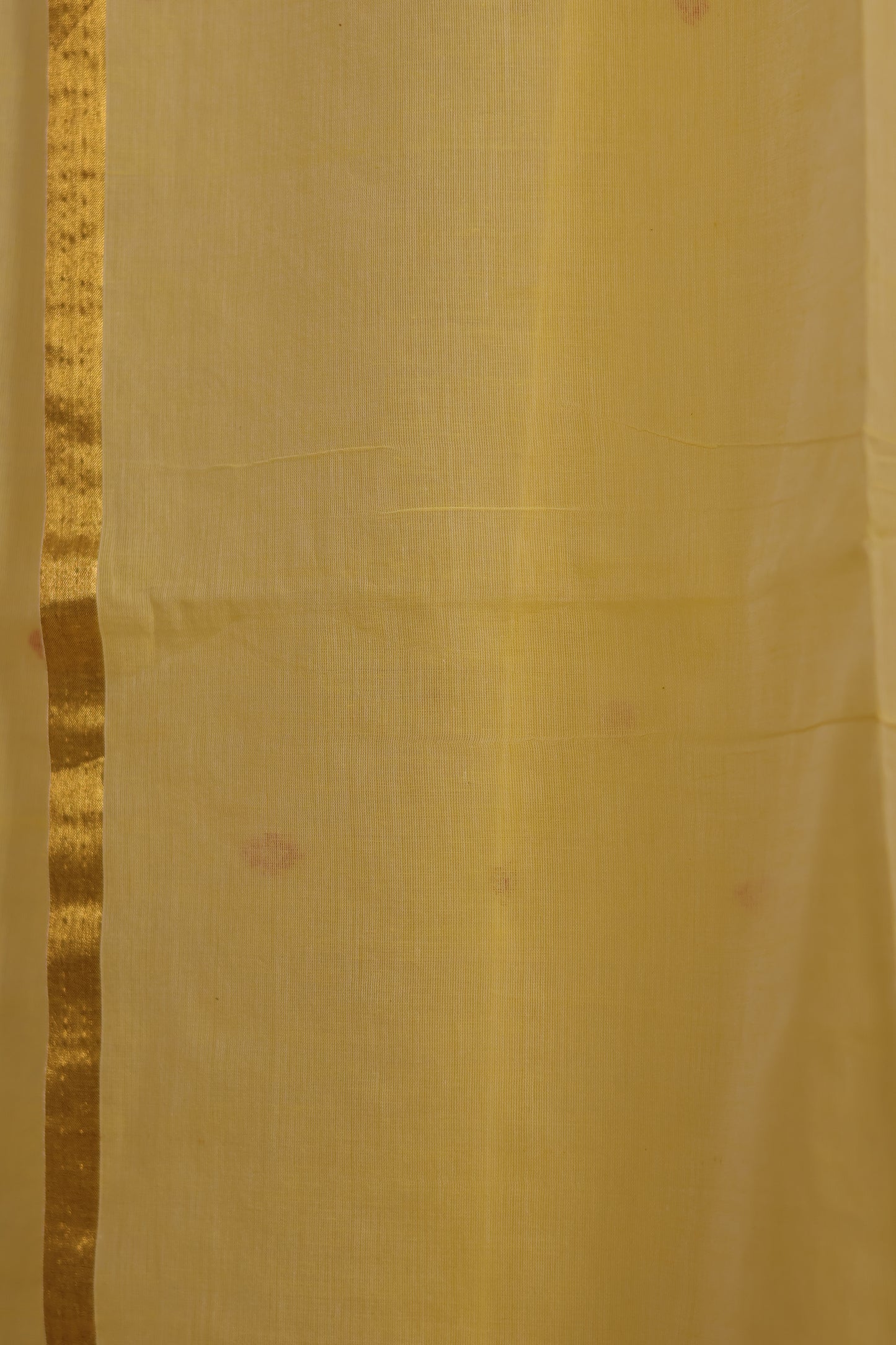 Yellow Pure Handwoven Mercerised Cotton Saree with Mina Jari Butta Weaving