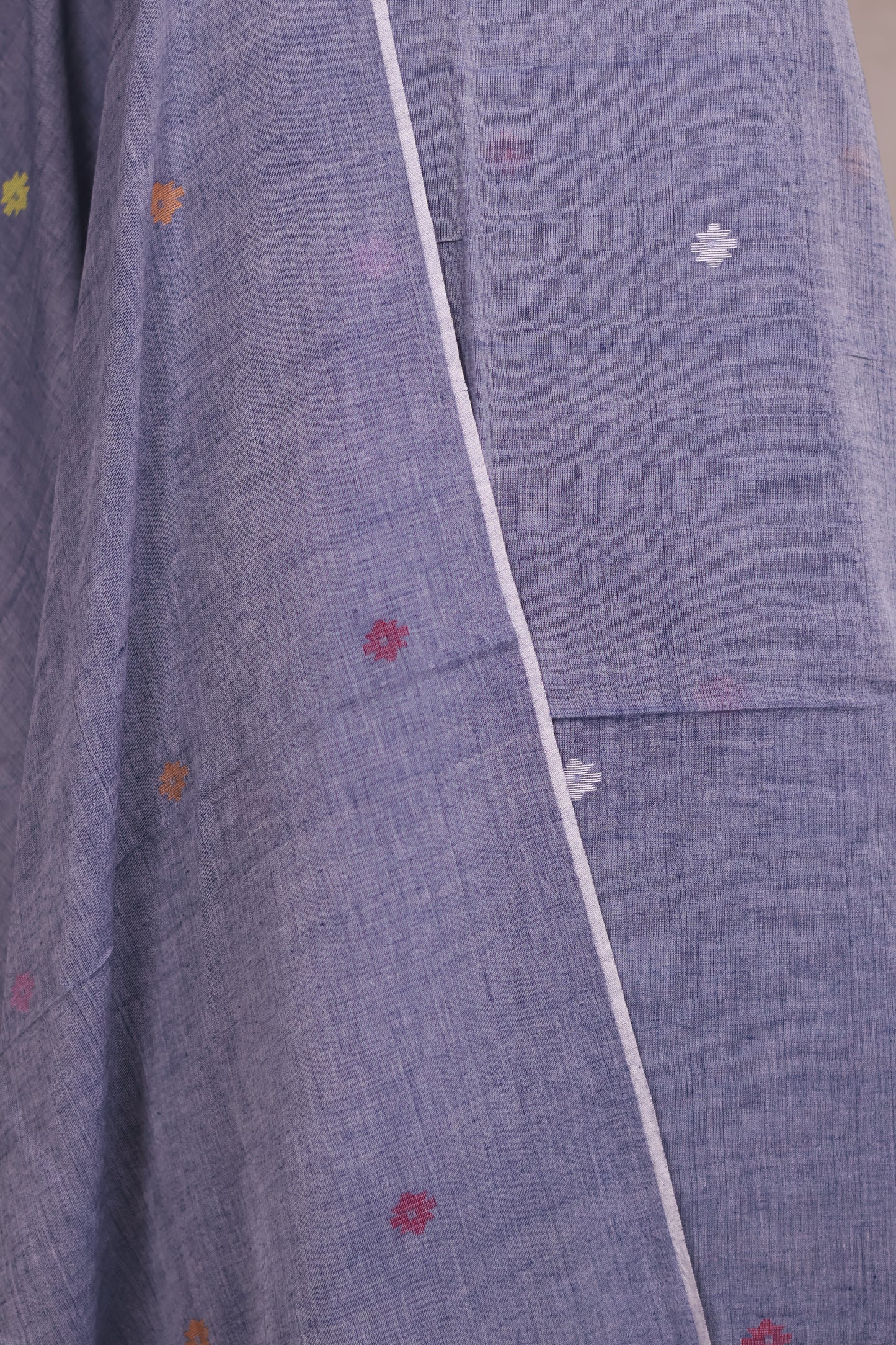Pastel Handwoven Jamdhani weaving pure Malai cotton 2 piece suit sets | Looms & Tassels
