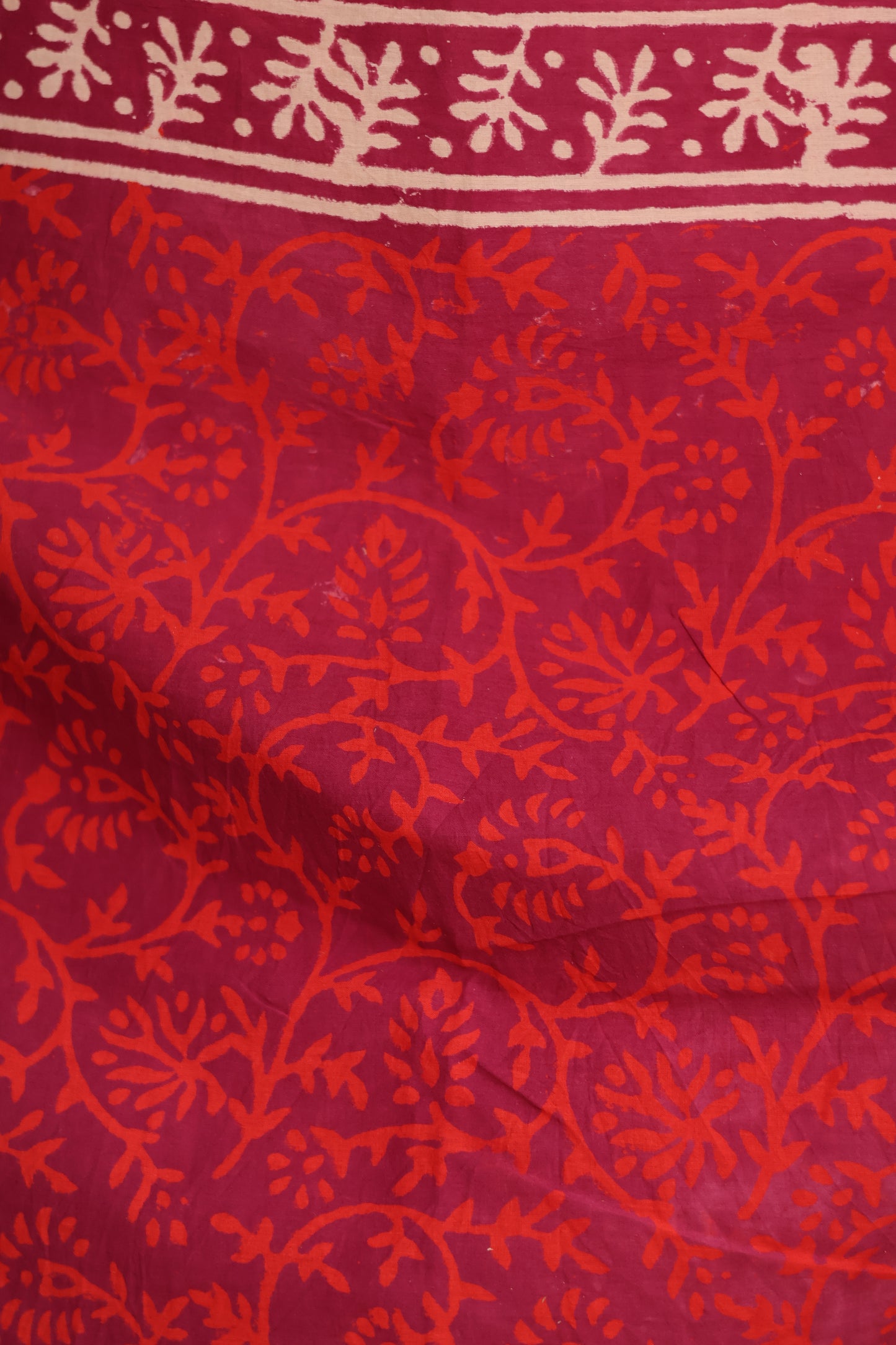 Bagru Handblock printed MulMul cotton saree