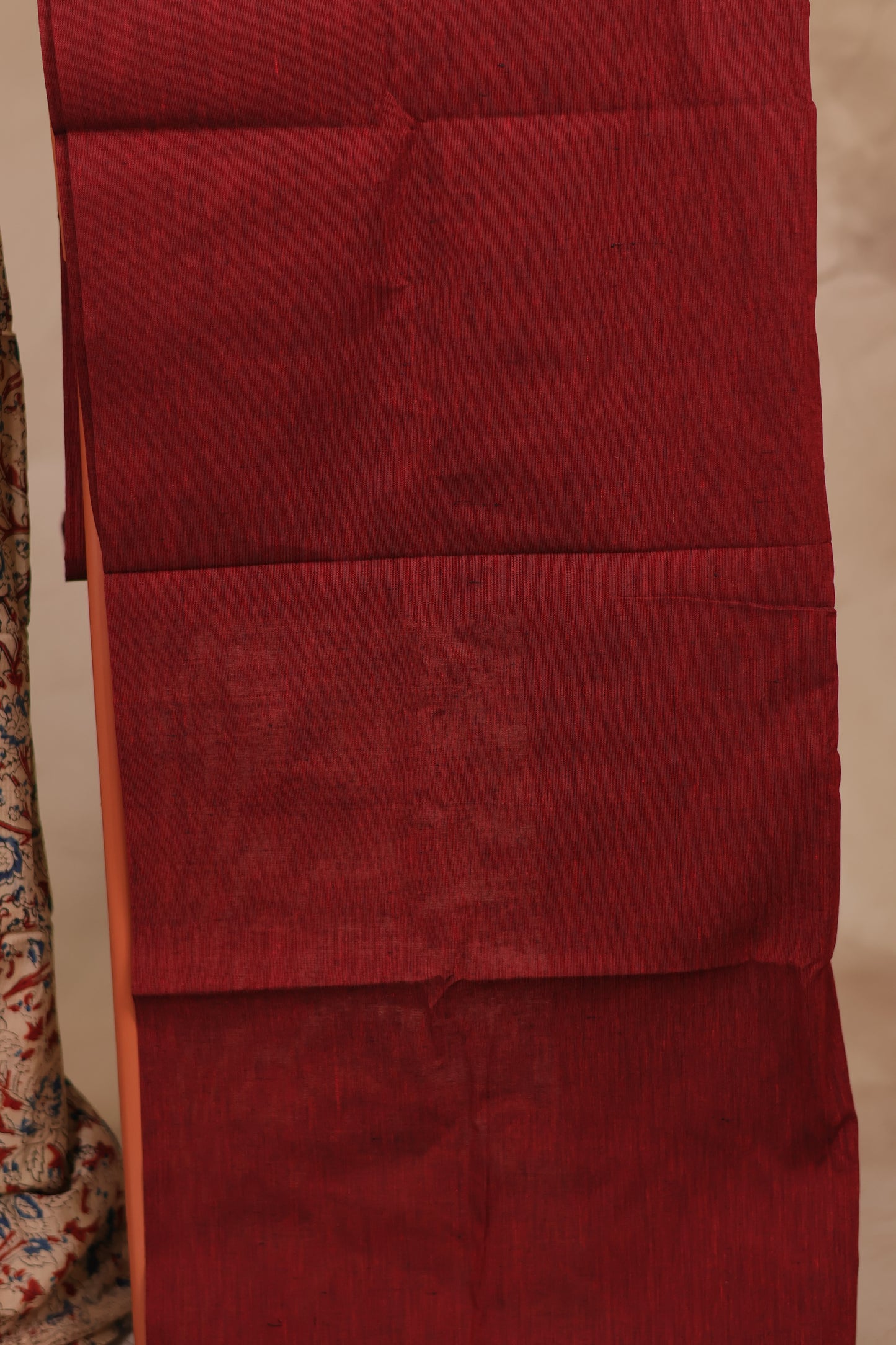 Hand Block Printed Kalamkari Unstitched 3pc Suit Set