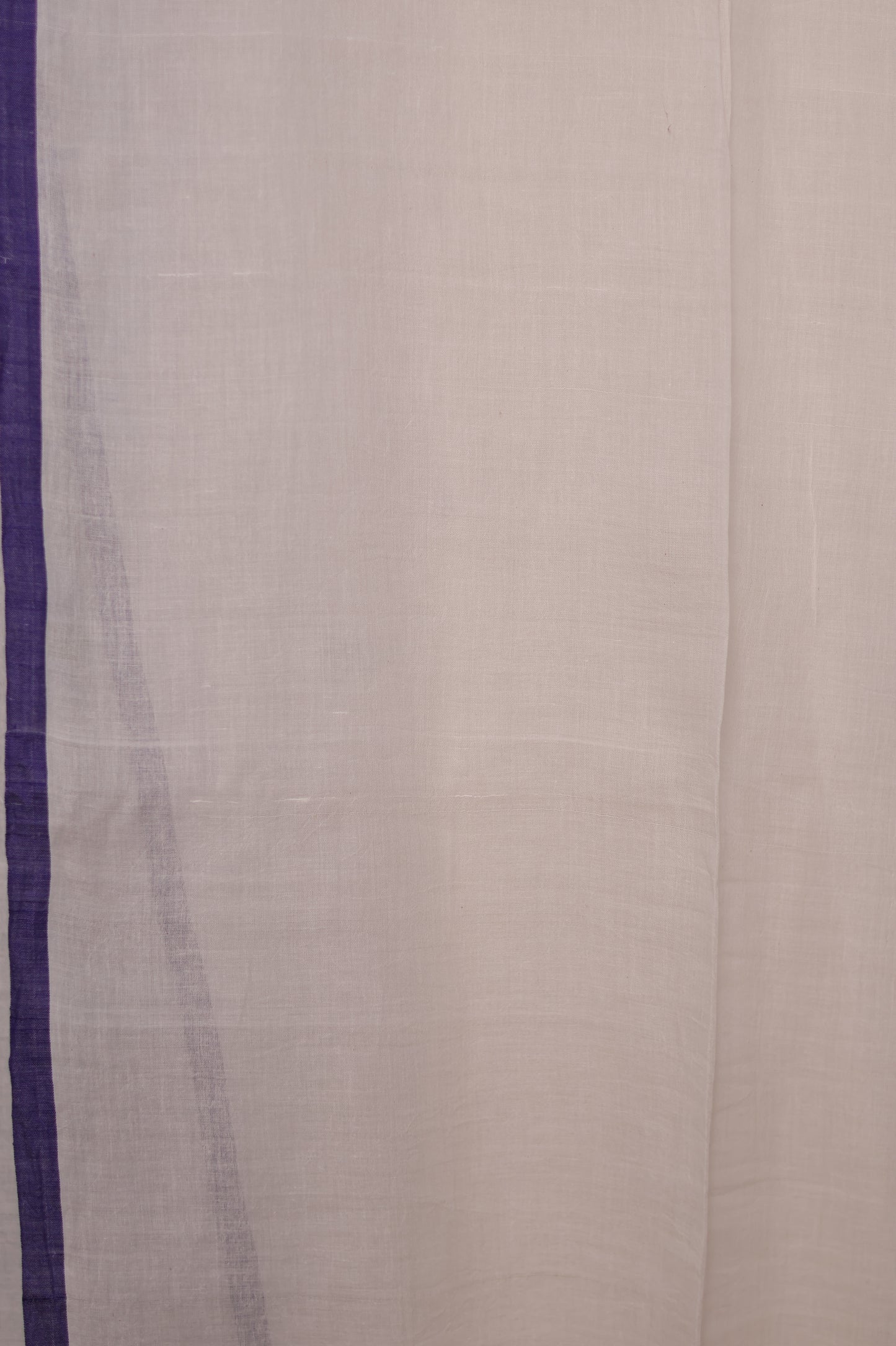 White Pure Handwoven Jamdhani Malai Cotton Saree