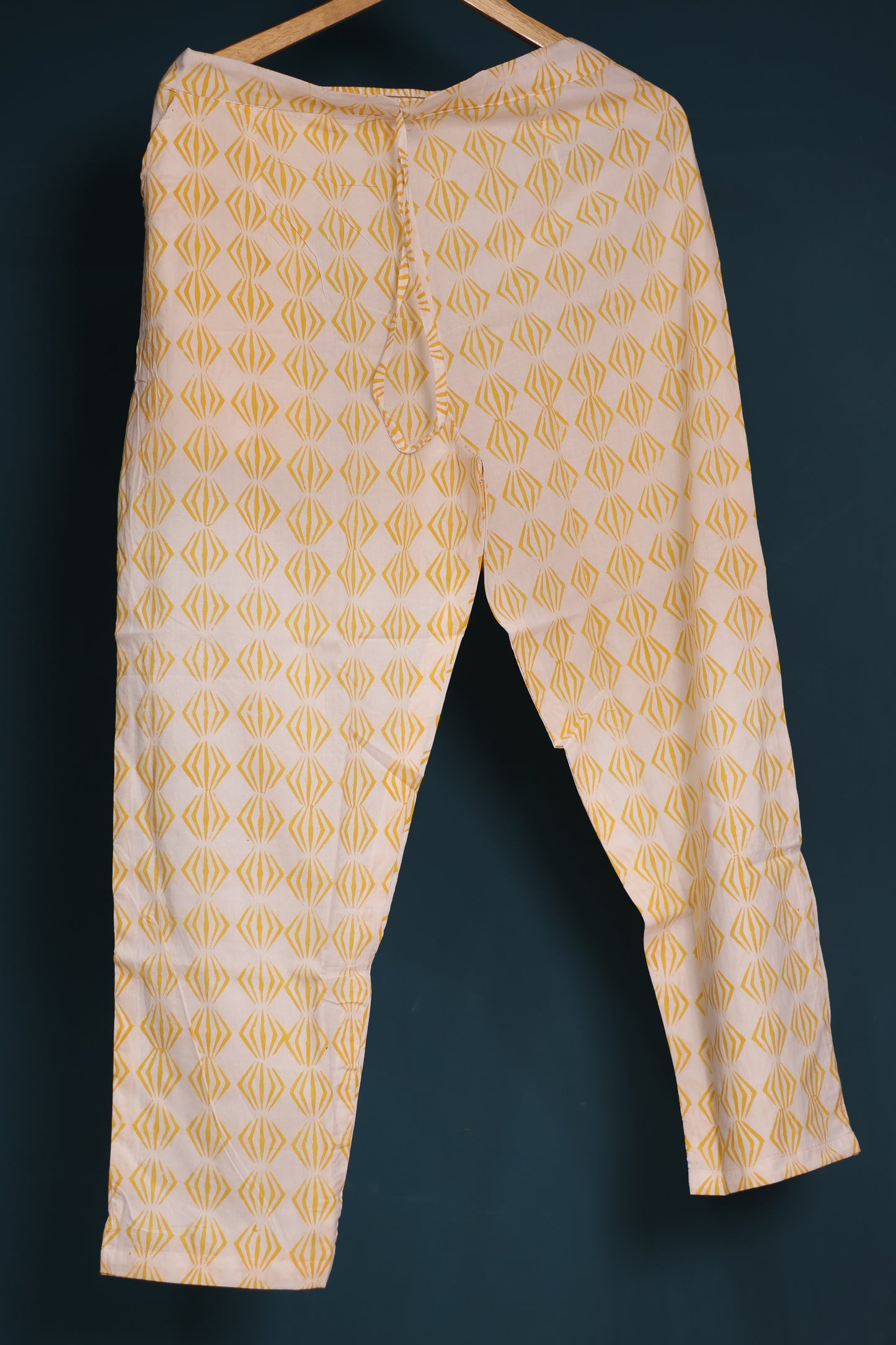 Pink Handblock printed kota 3 piece suit (stitched)