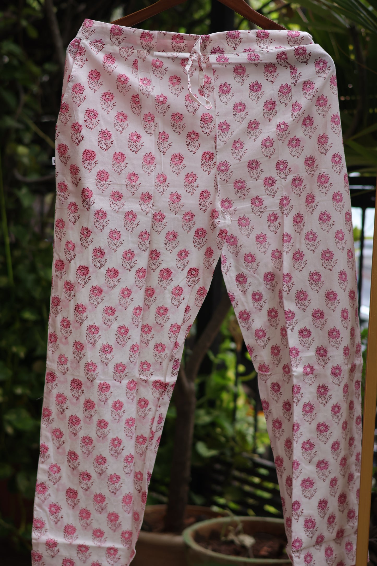 Blue Handblock printed Pure Mul Cotton with Kota Doria Duppata 3 piece suit (stitched)