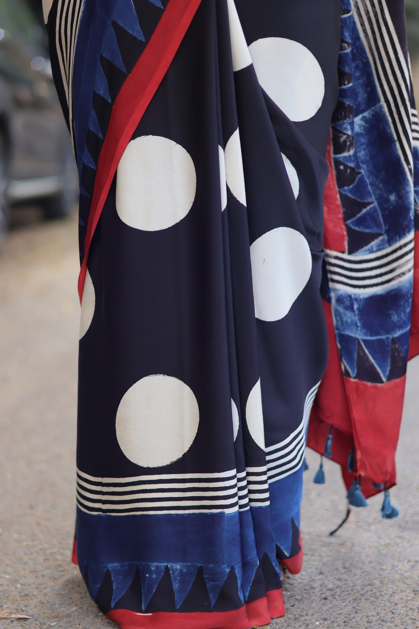 Ajrakh Modal Silk Saree