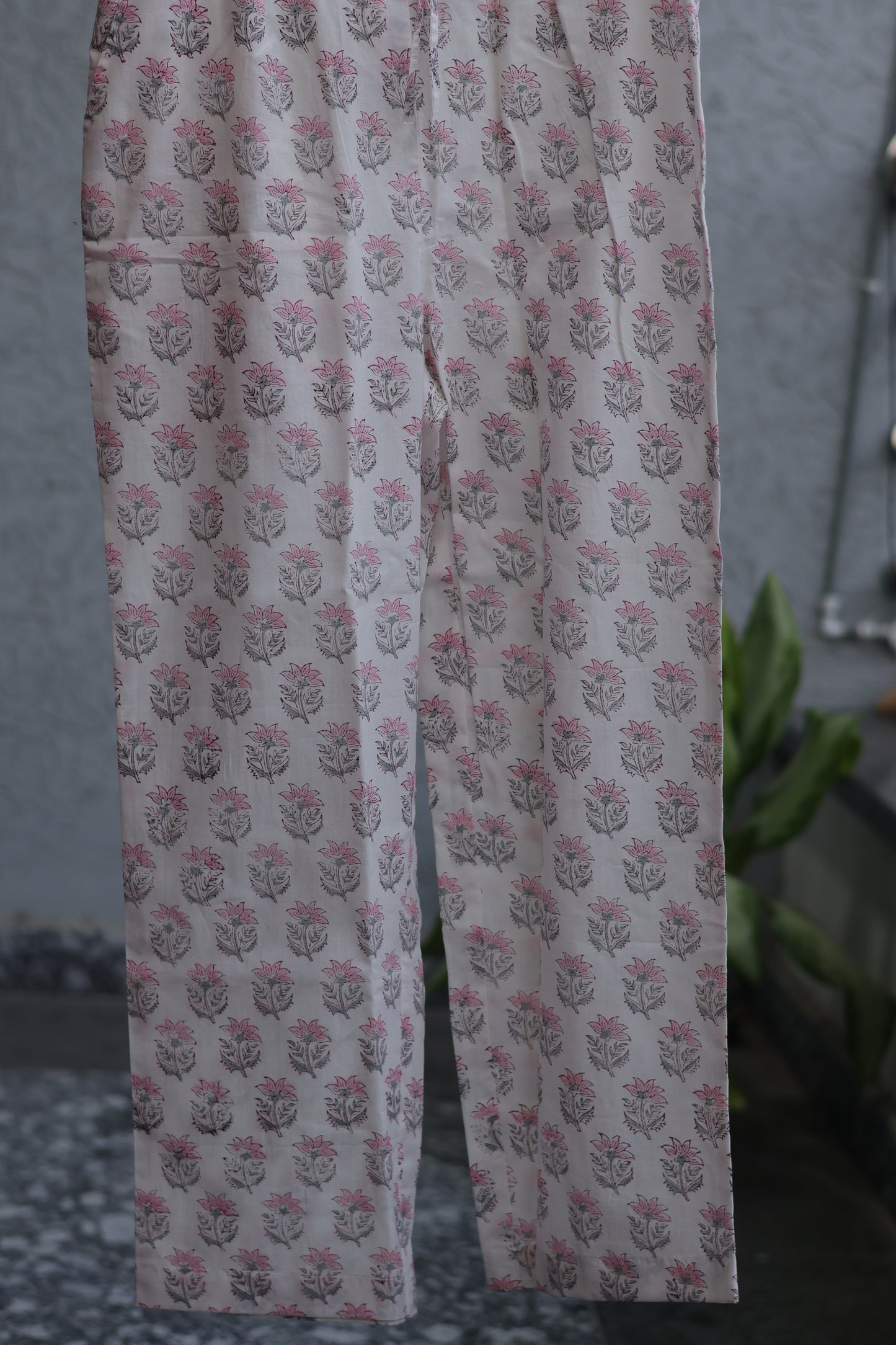 Sea Green Handblock printed Pure Mul Cotton with Kota Doria Duppata 3 piece suit (stitched)