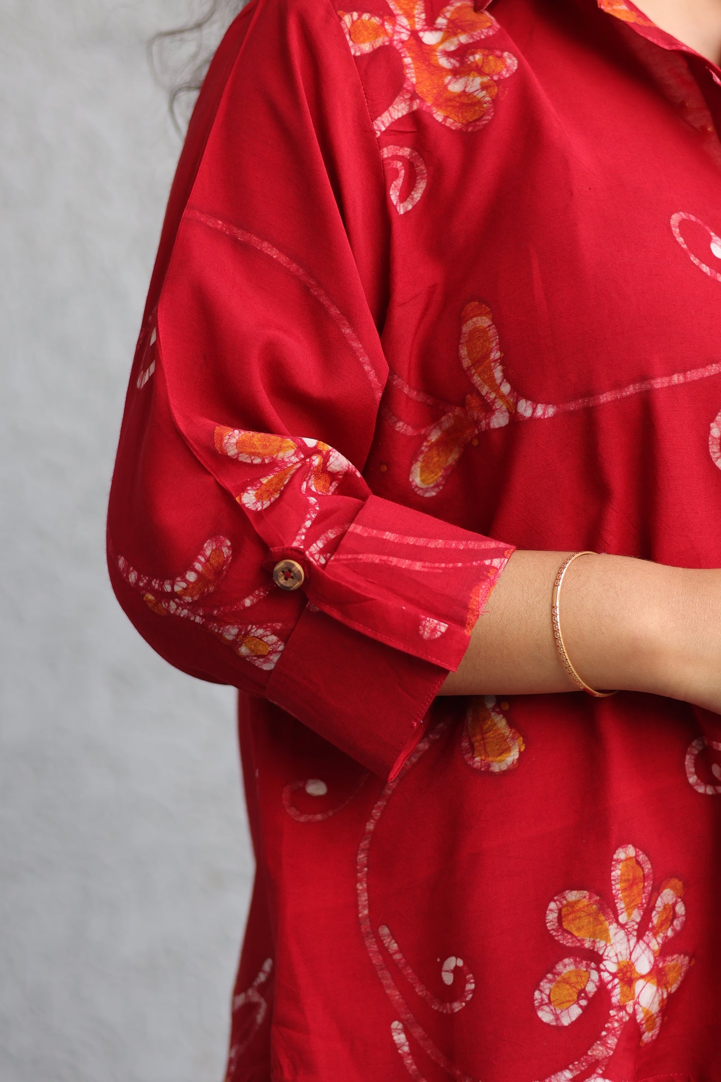 Red Batik print shirt