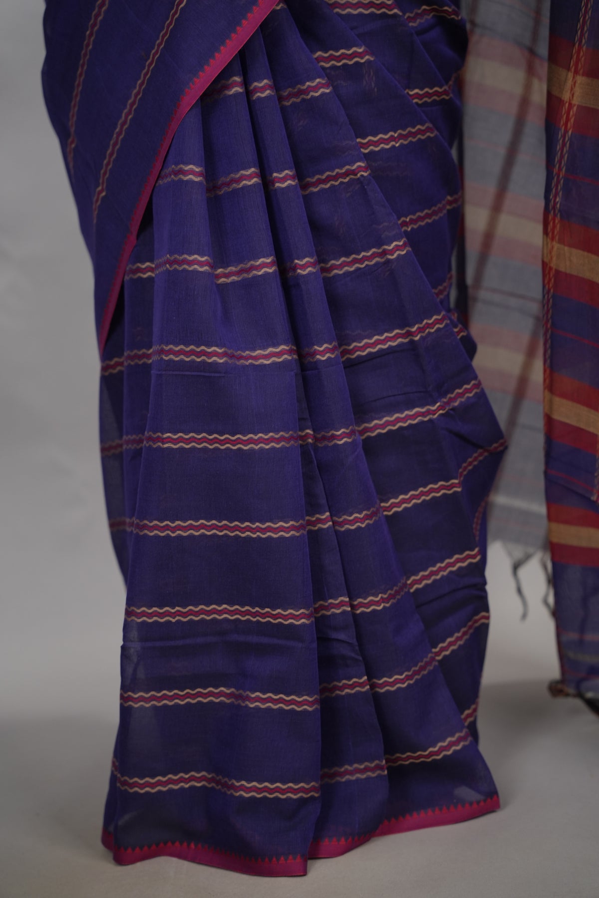 Blue Narayanpet Cotton Saree | Looms & Tassels