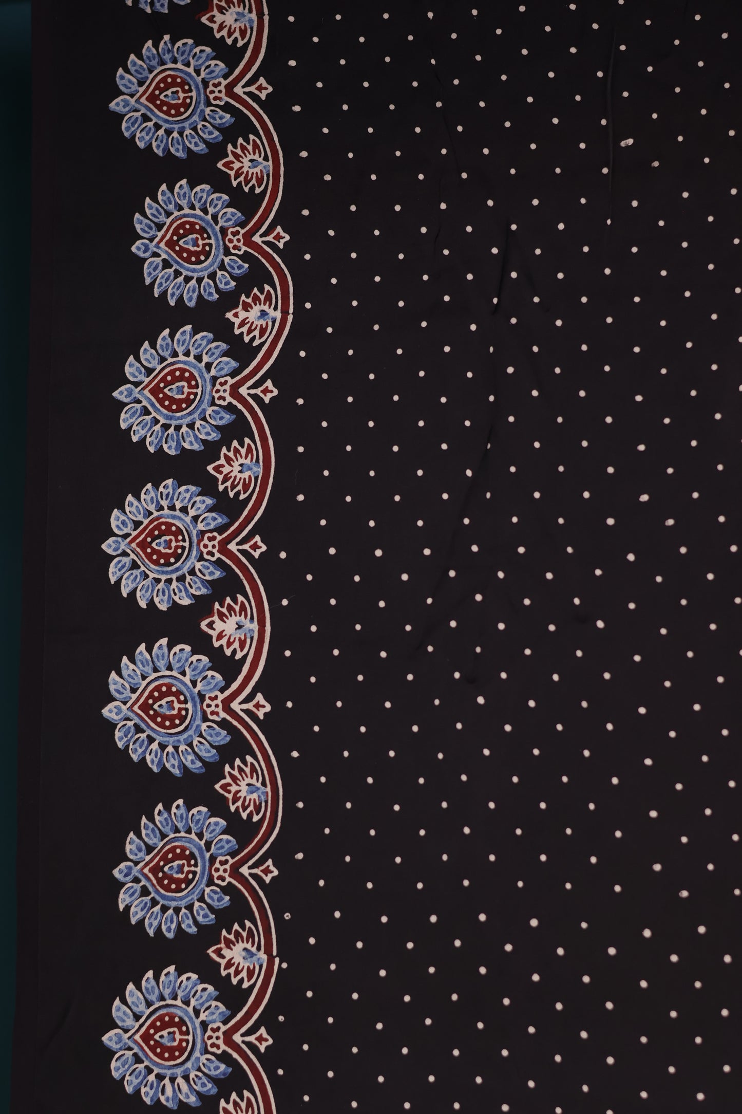 Pure Ajrakh Hand Block Printed Modal Silk Saree