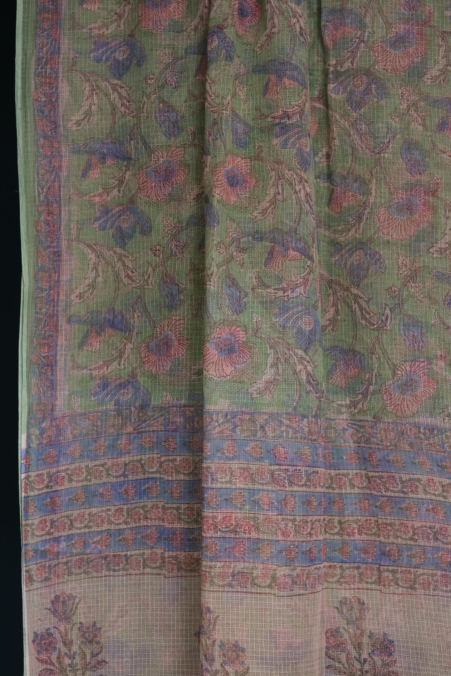 Hand block printed Kota Doriya Saree