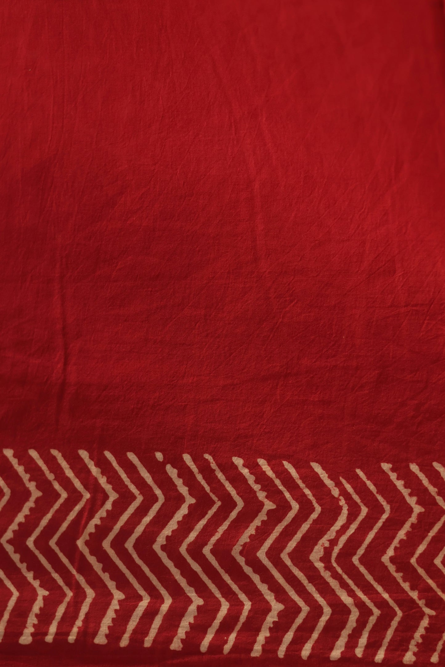 Red Bagru Handblock printed MulMul cotton saree