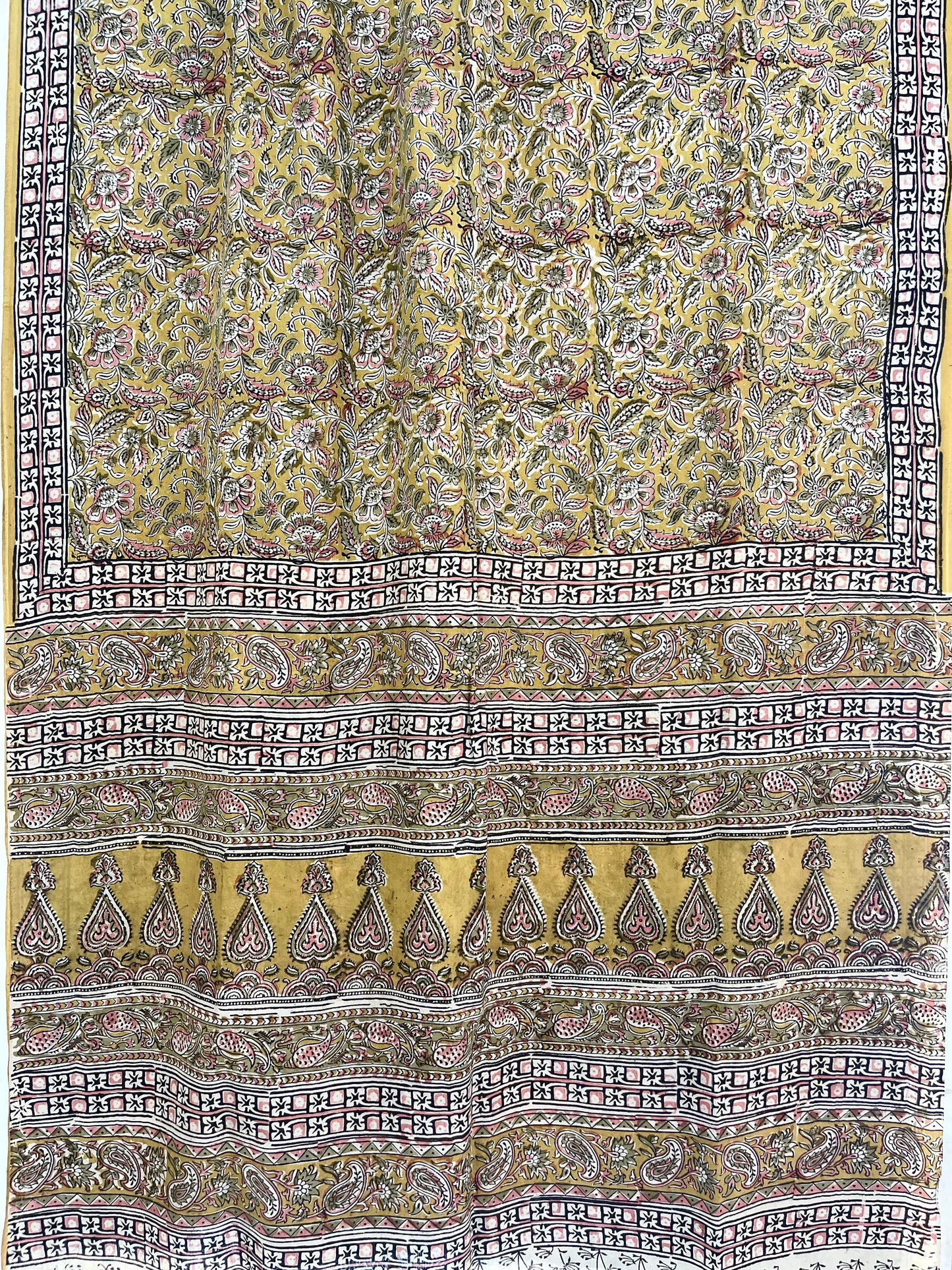 Hand block printed Kalamkari Silk Saree