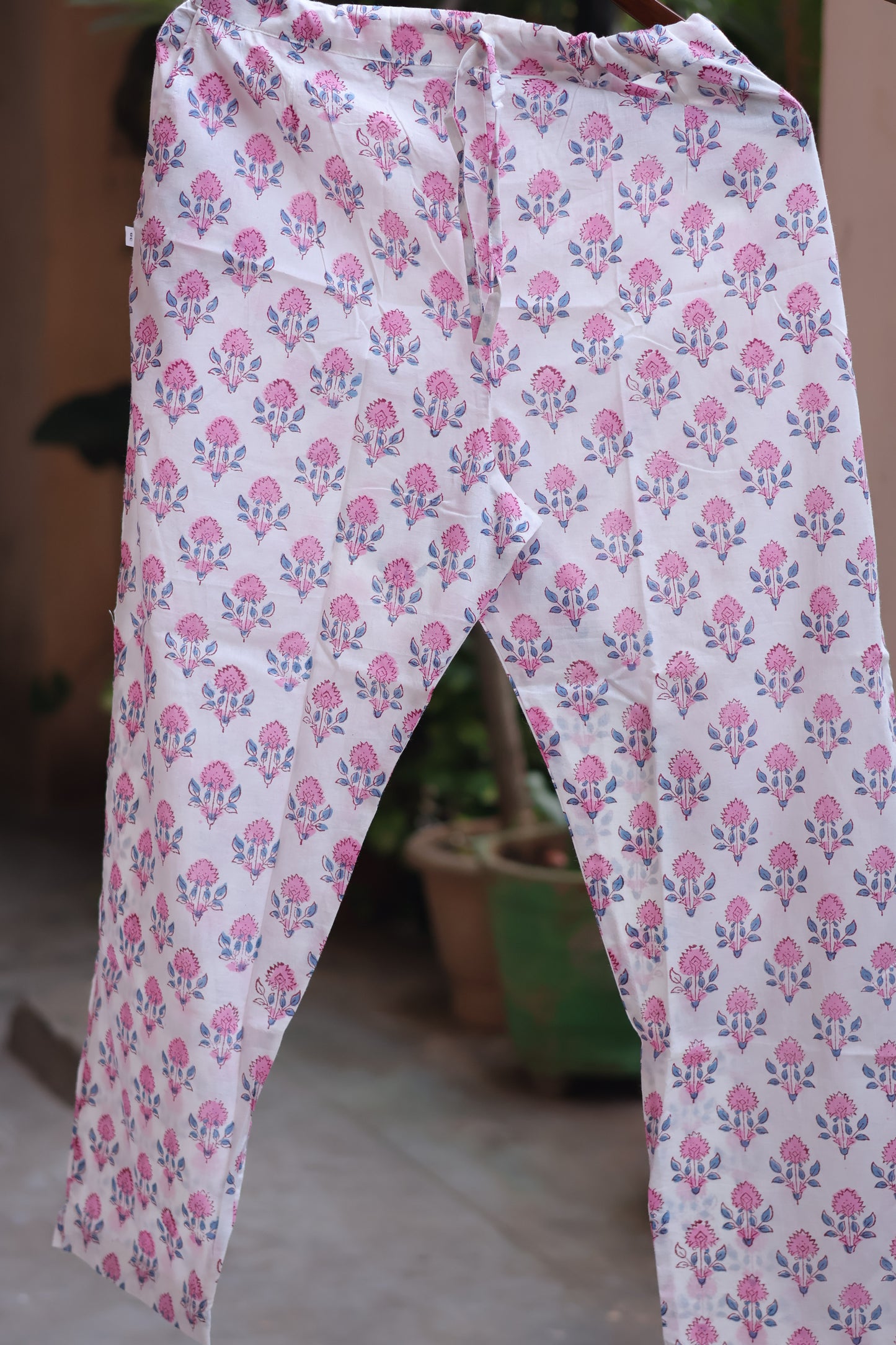 Pastel Handblock printed kota 3 piece suit (stitched)