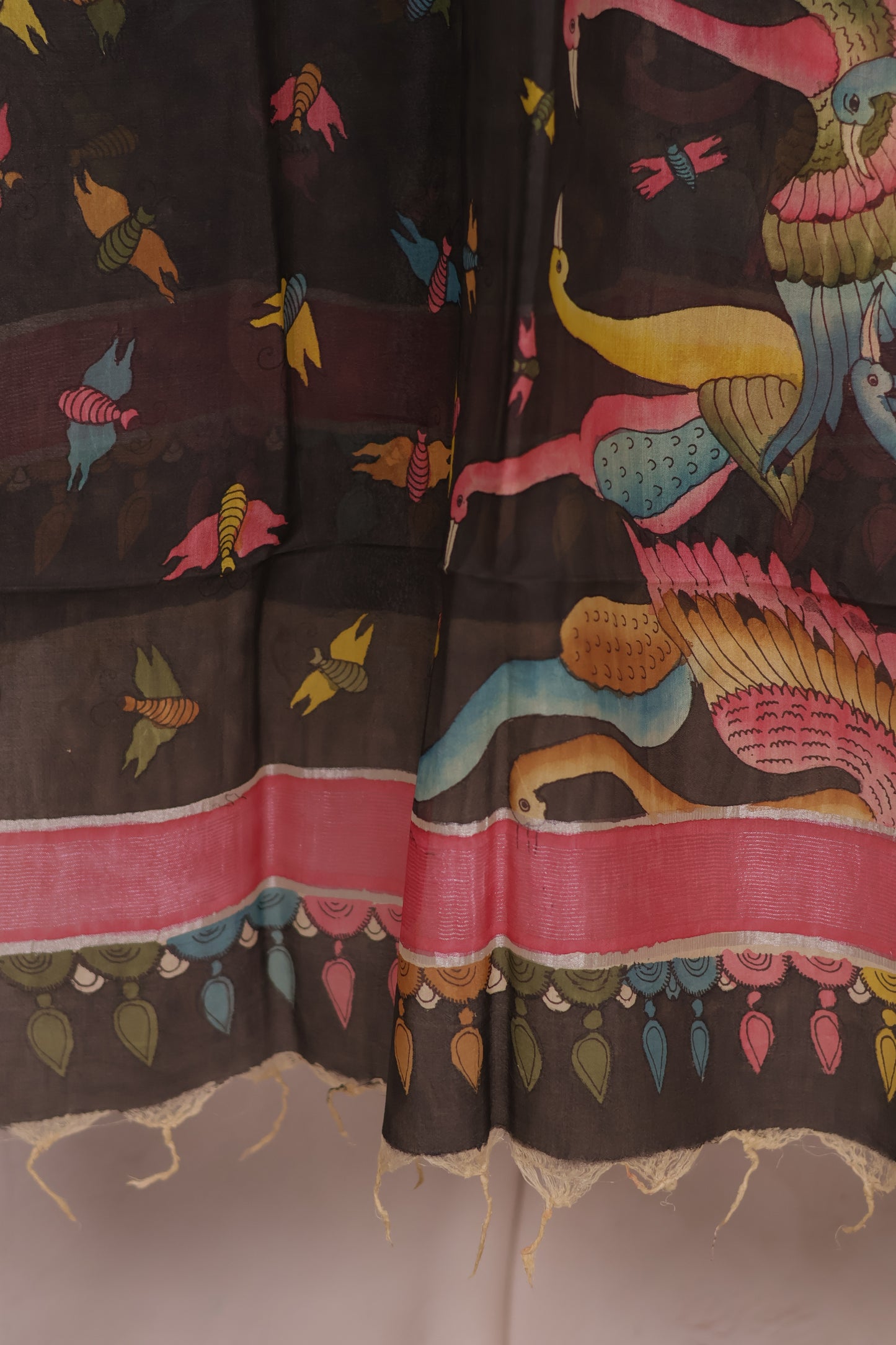 Pen Kalamkari Mangalagiri silk Dupatta