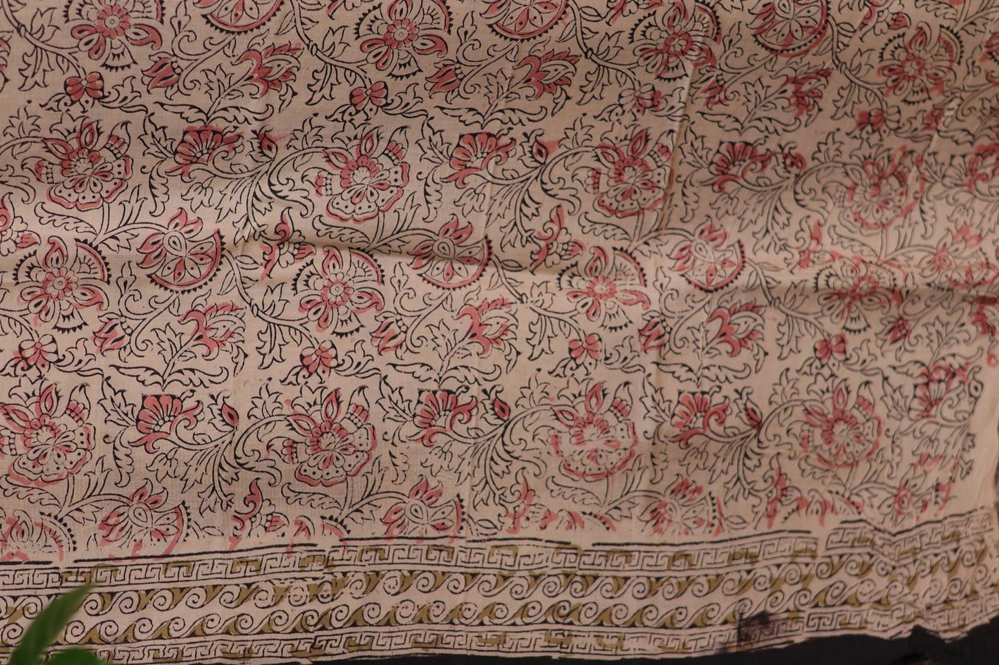 Hand block printed Kalamkari Silk Saree