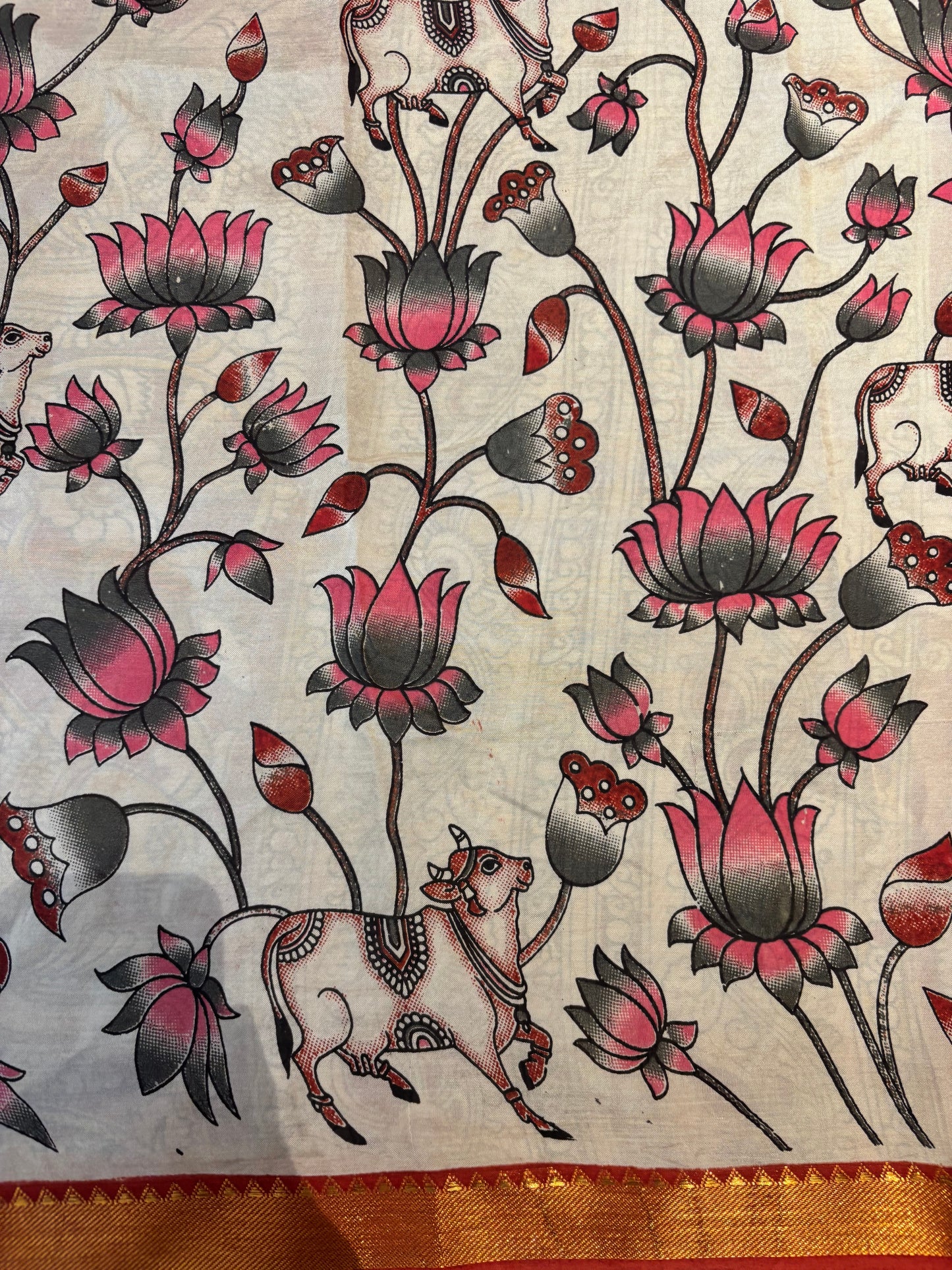 Yellow Nizam Border Kalamkari Silk Sare