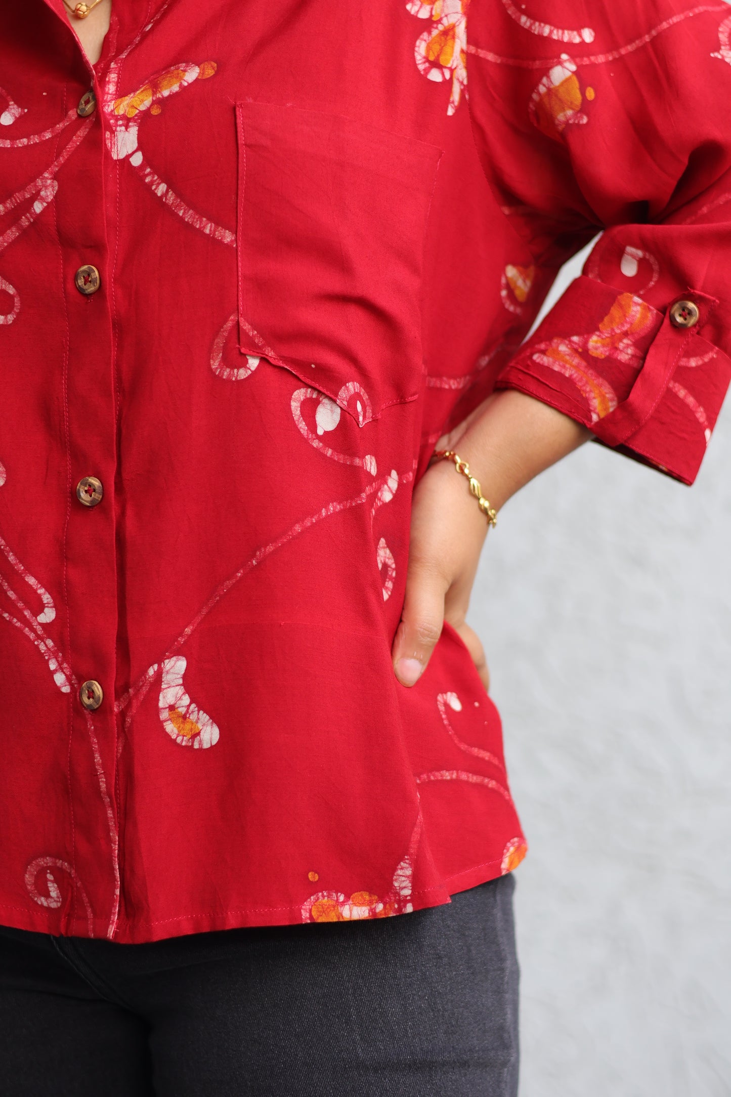 Red Batik print shirt