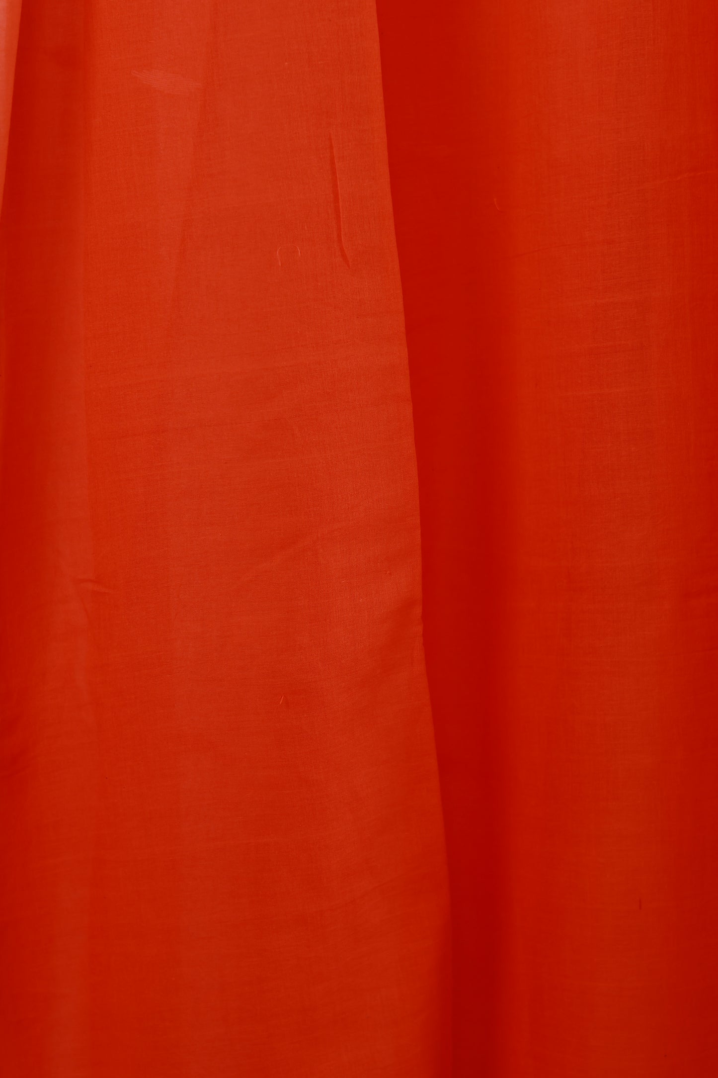 Orange Pure Handwoven Malai Cotton Saree with Butta Weaving