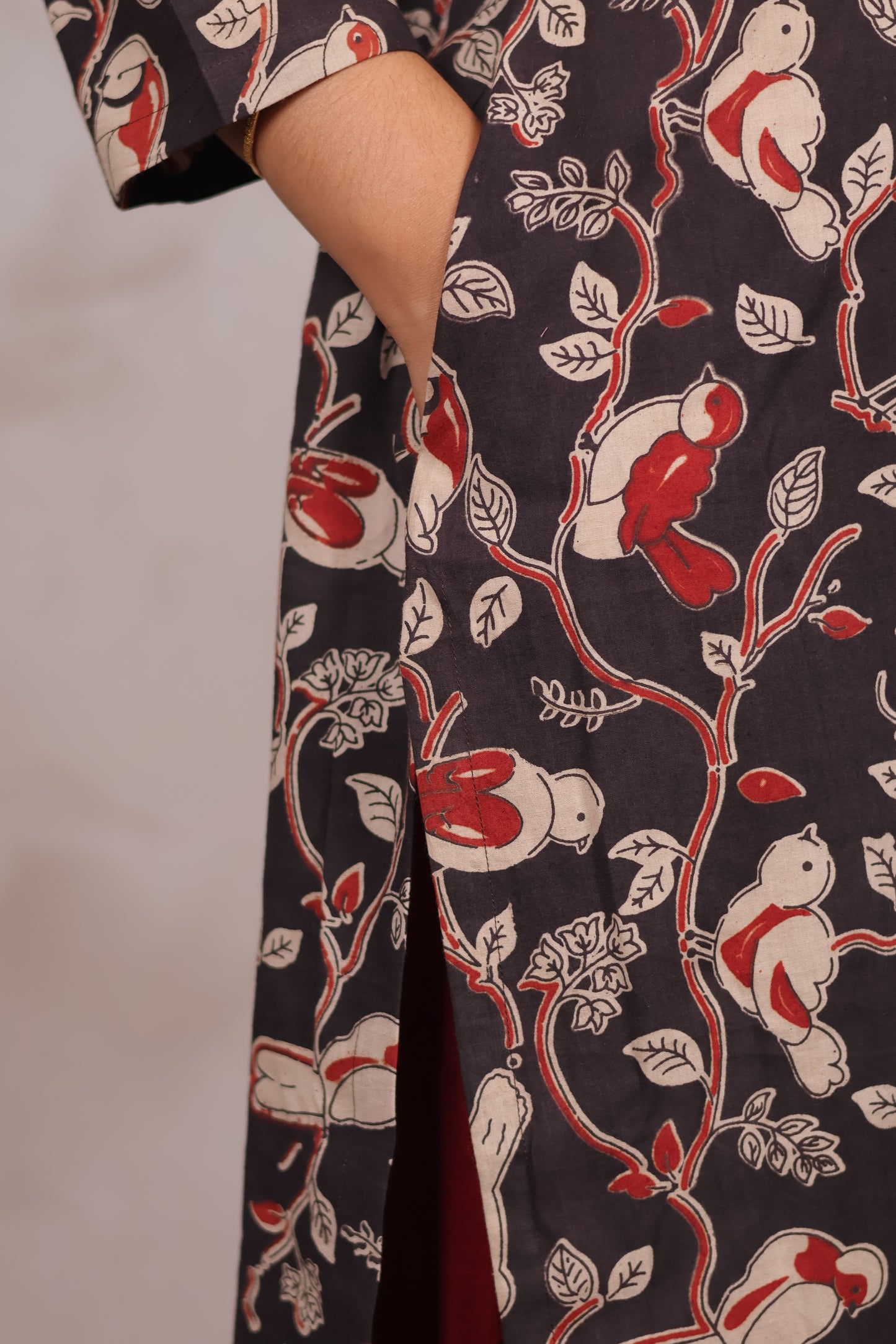 Black Pure Cotton Kalamkari Co-Ord Set | Looms & Tassels