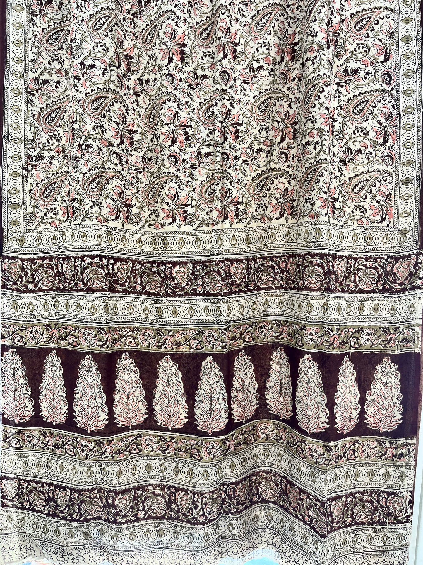 Hand block printed Kalamkari Silk Saree