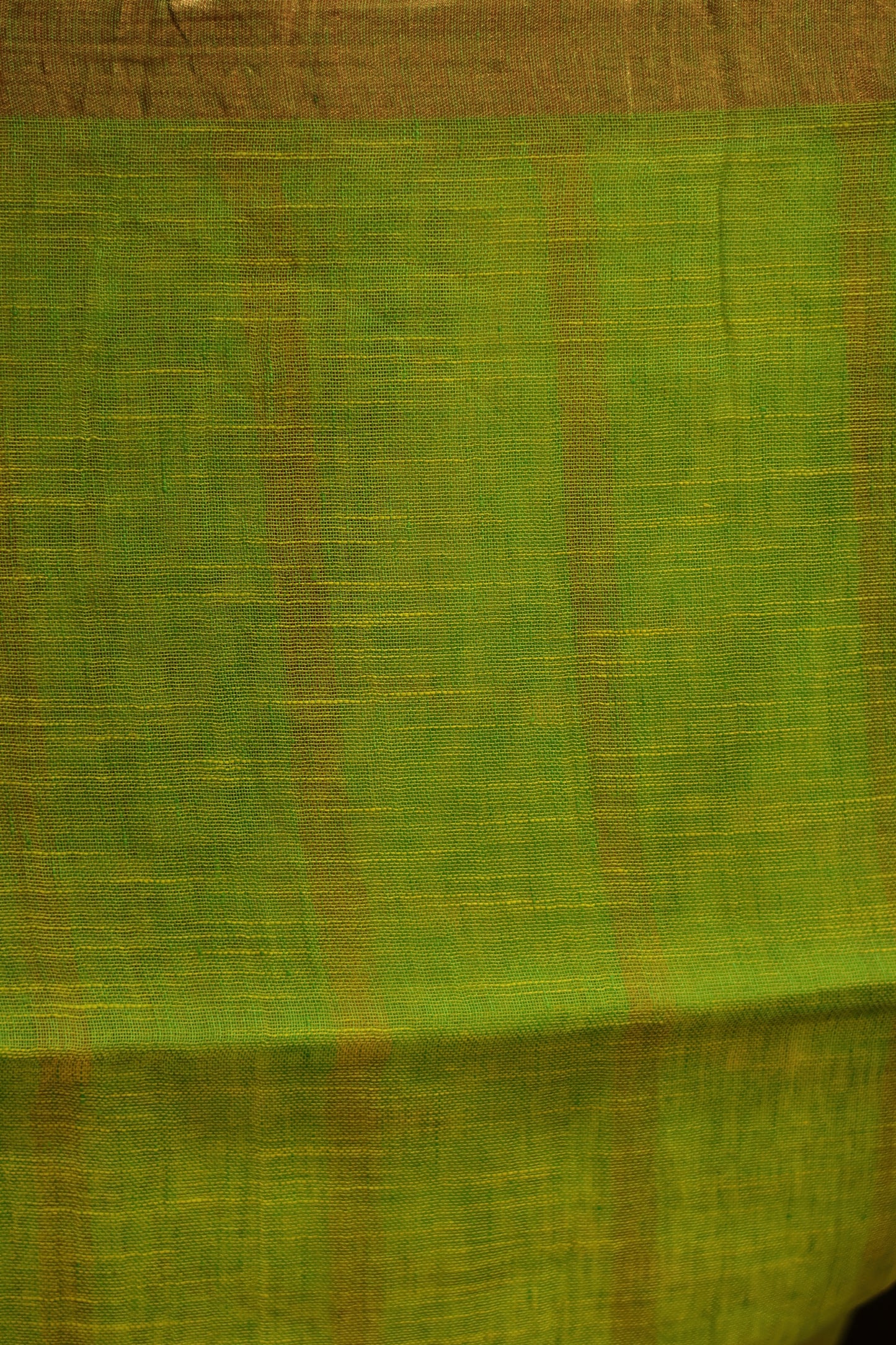 Parrot Green Pure Handwoven Linen Saree