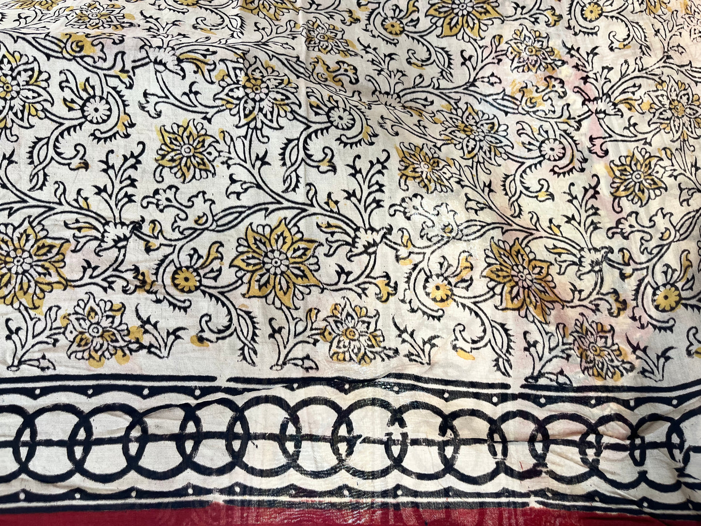 Hand block printed Kalamkari Silk Saree