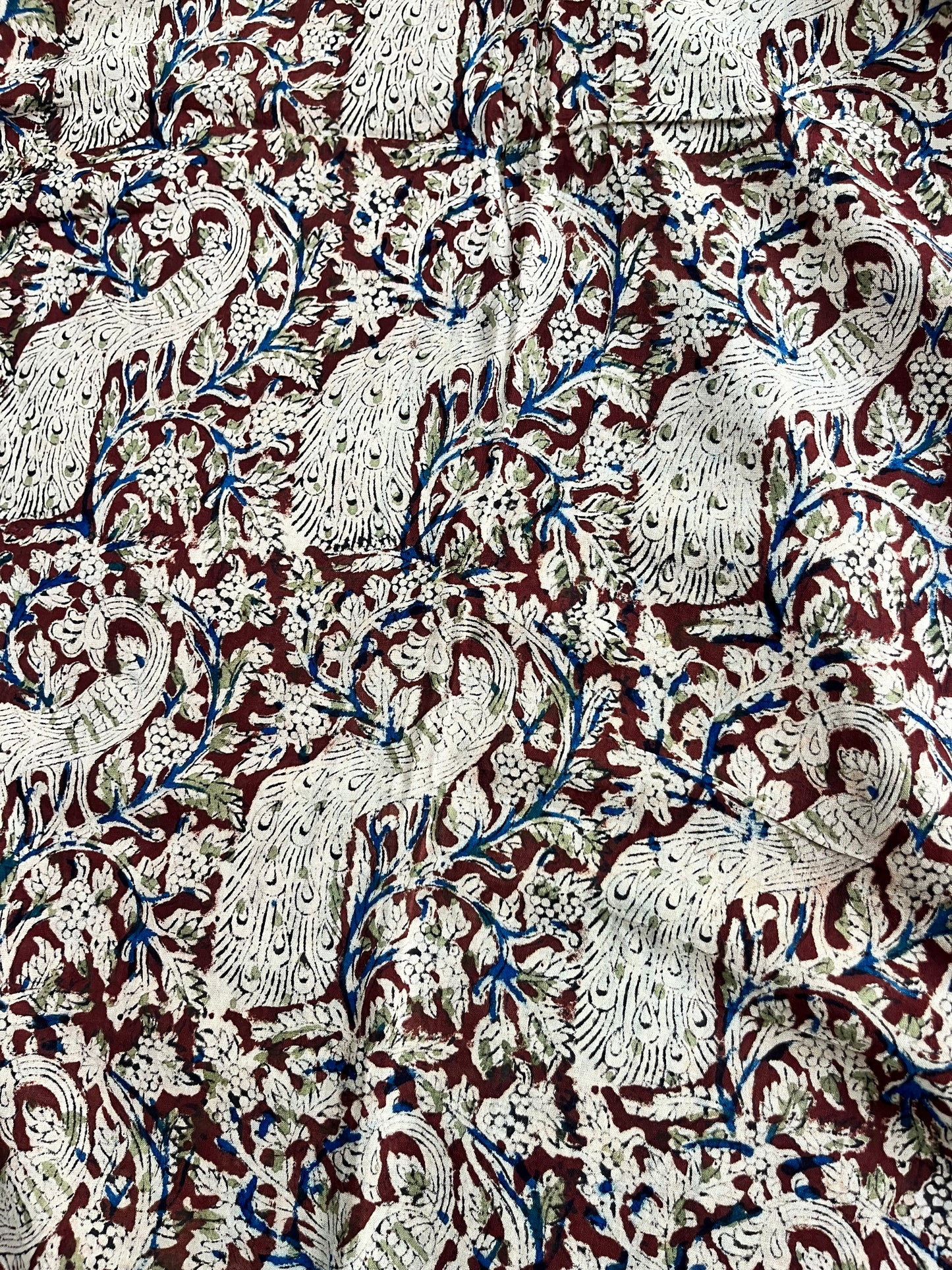 Rama blue Kalamkari dyeing pure cotton saree