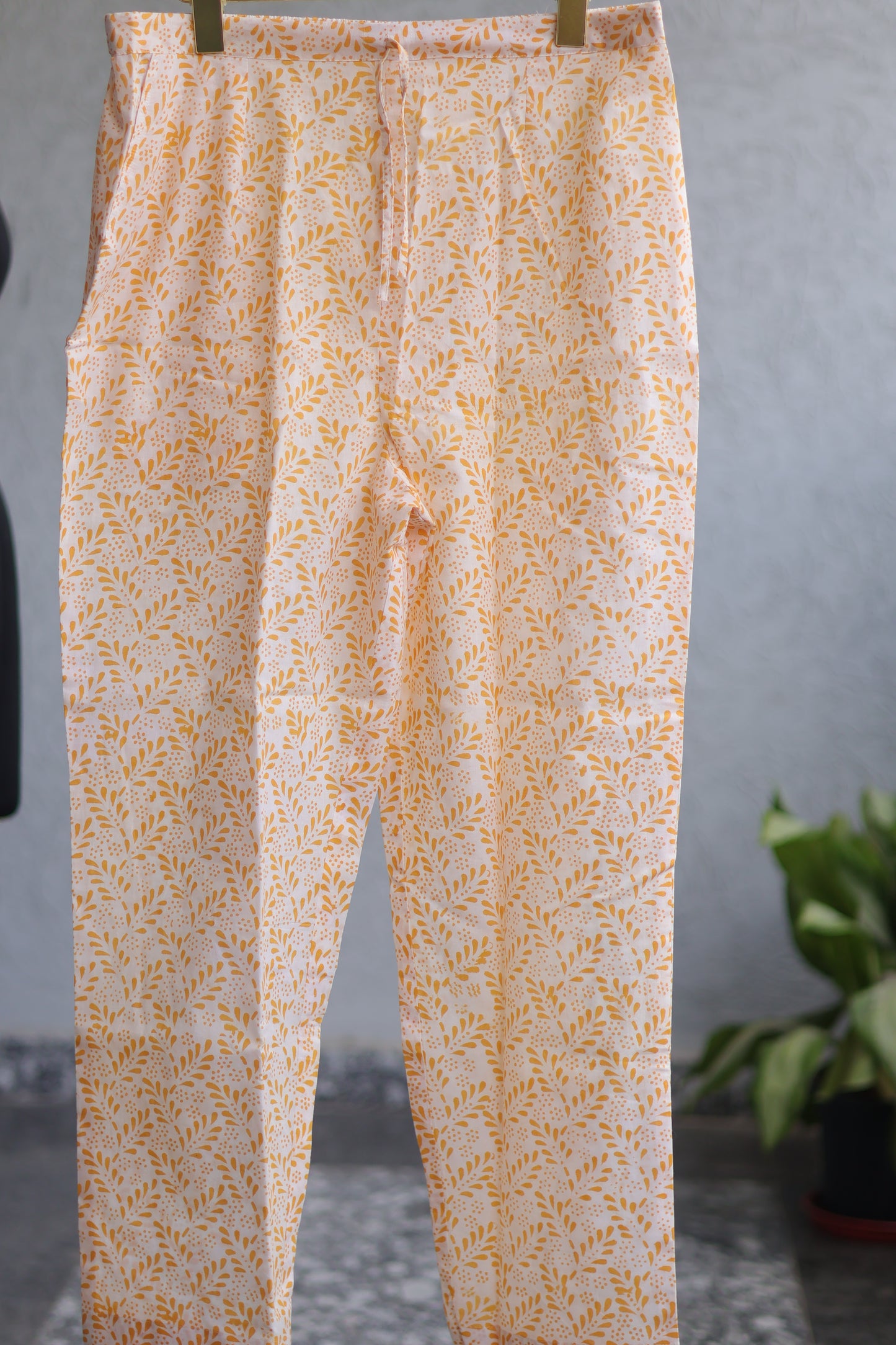 Green Handblock printed kota 3 piece suit (stitched)