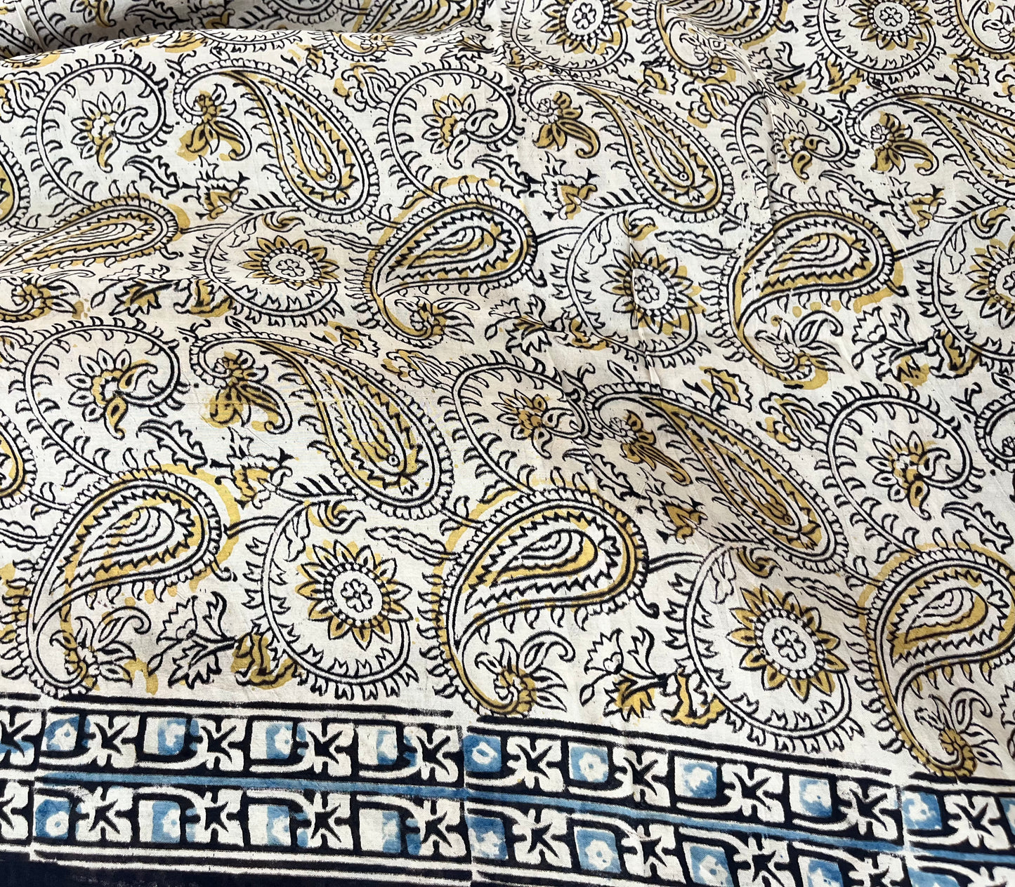 Hand block printed Kalamkari Silk Saree