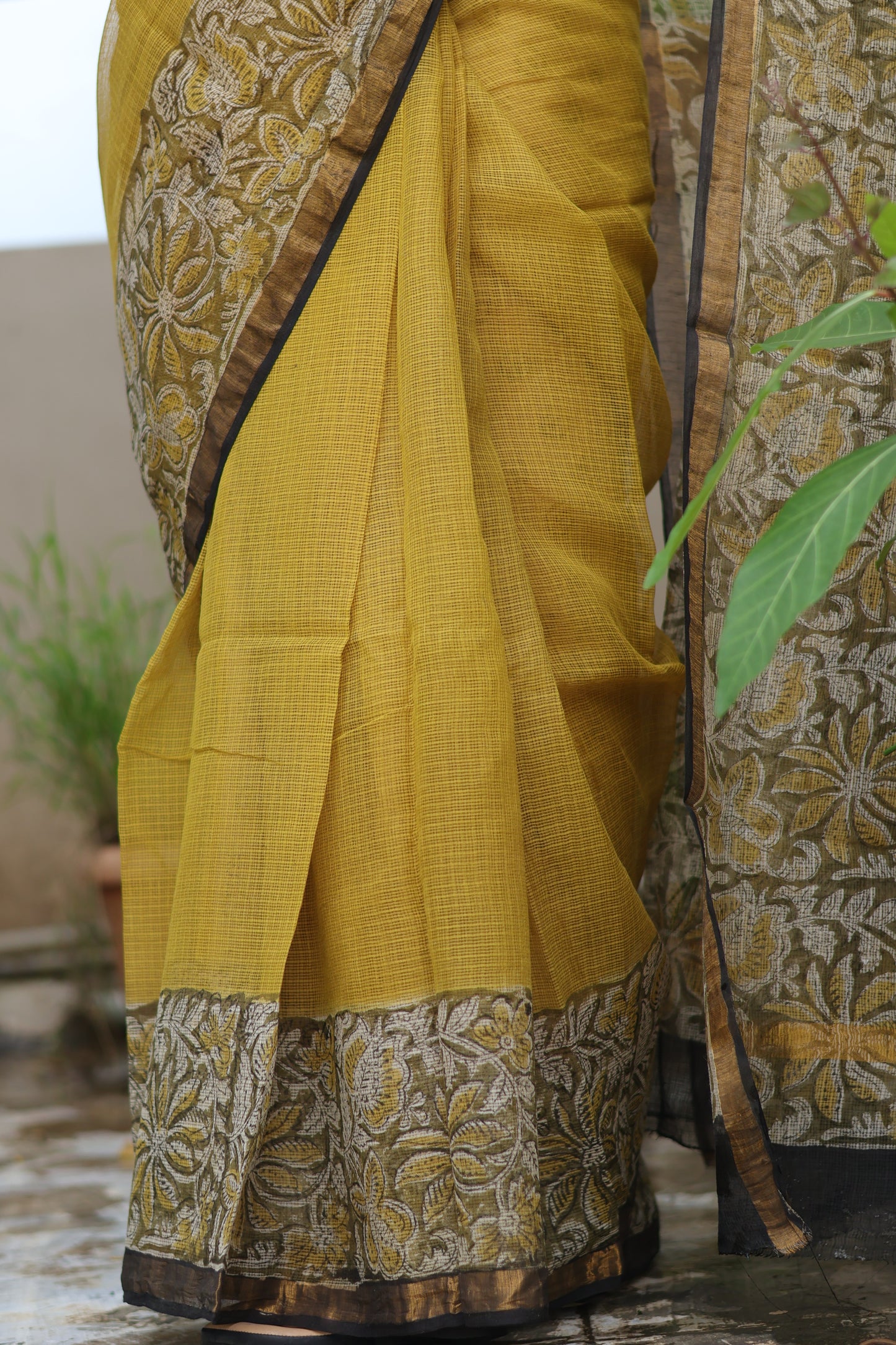 Bagru Hand block printed Kota Doriya Saree