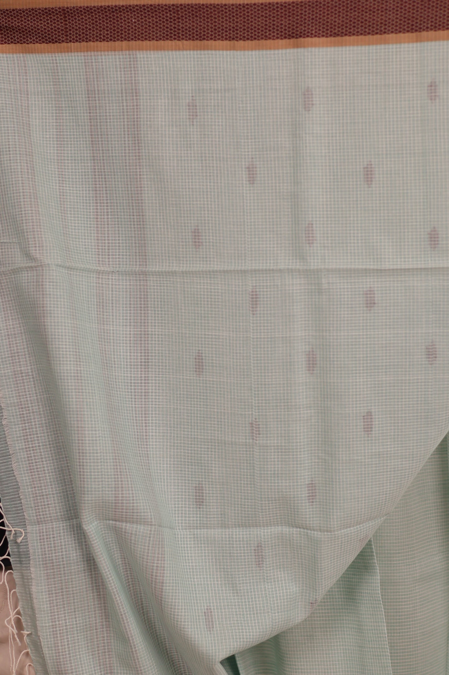 Pure Handwoven Jamdhani checks butta Malai Cotton Saree