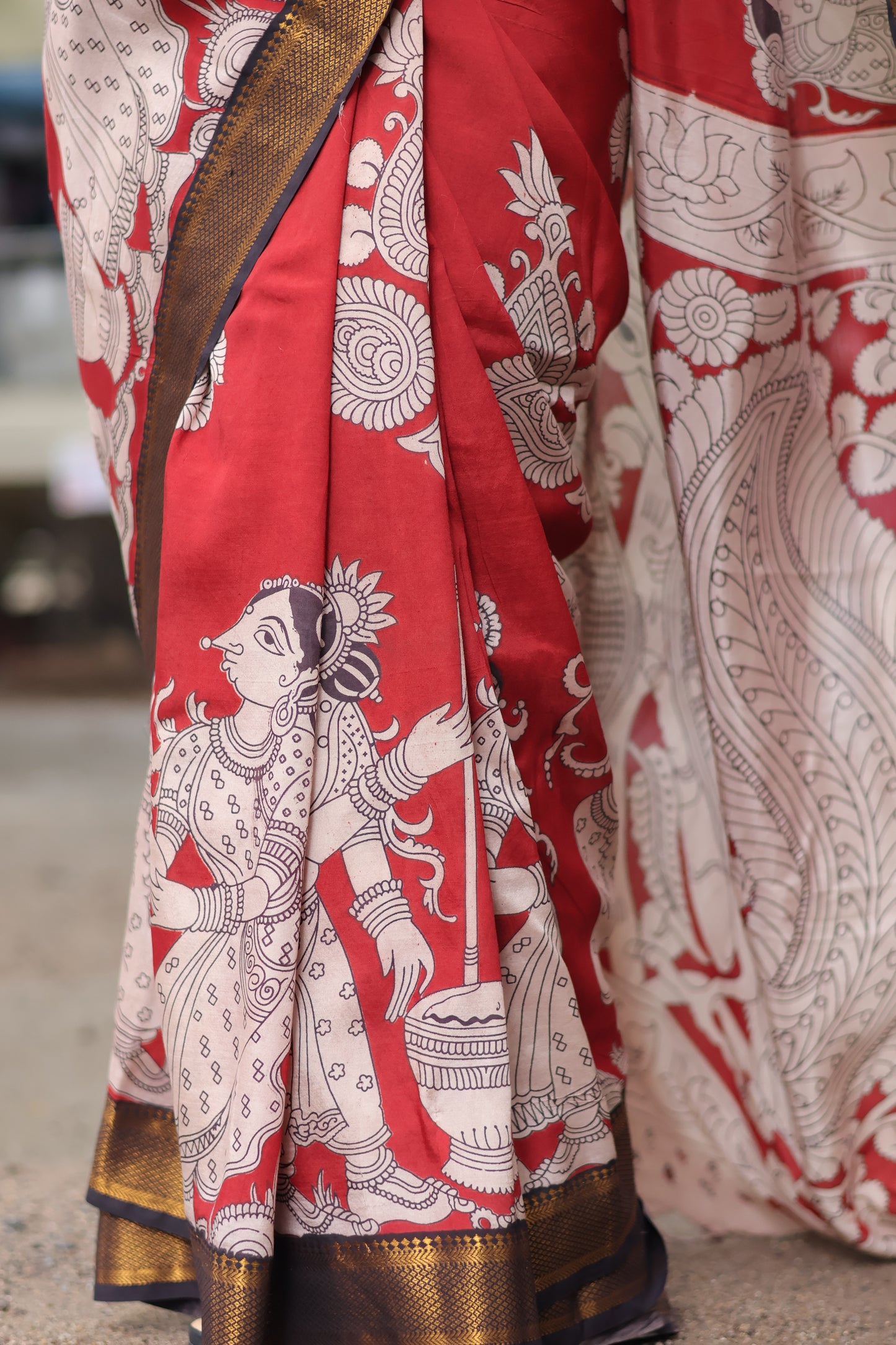 Nizam Border Kalamkari Silk Sare