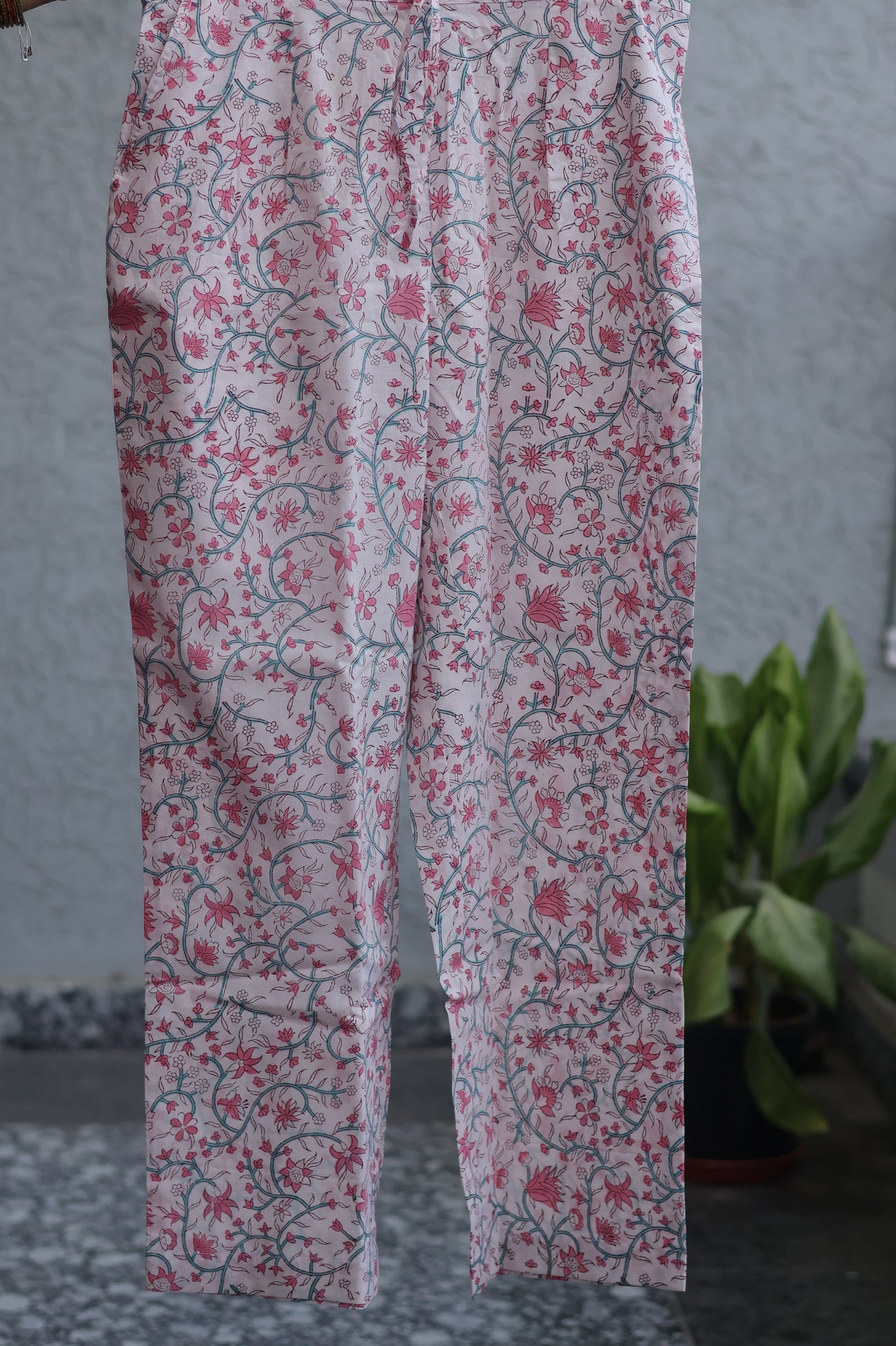Pastel Handblock printed Pure Mul Cotton with Kota Doria Duppata 3 piece suit (stitched)