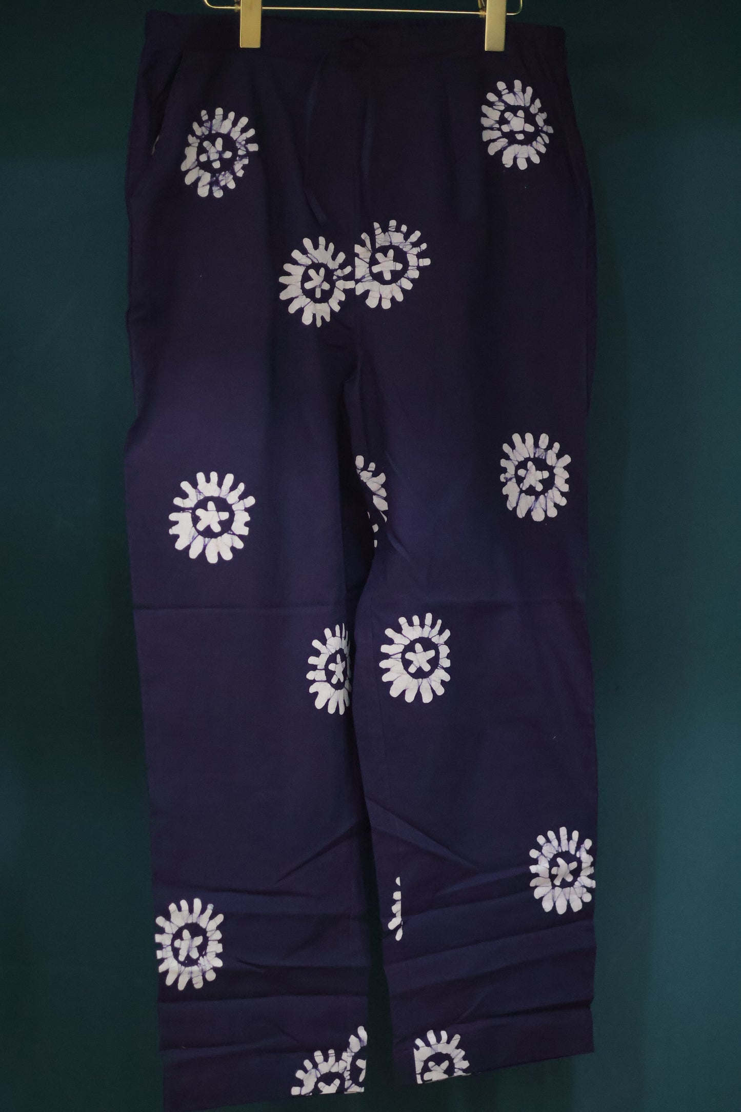 Blue Handblock printed kota 3 piece suit (stitched)