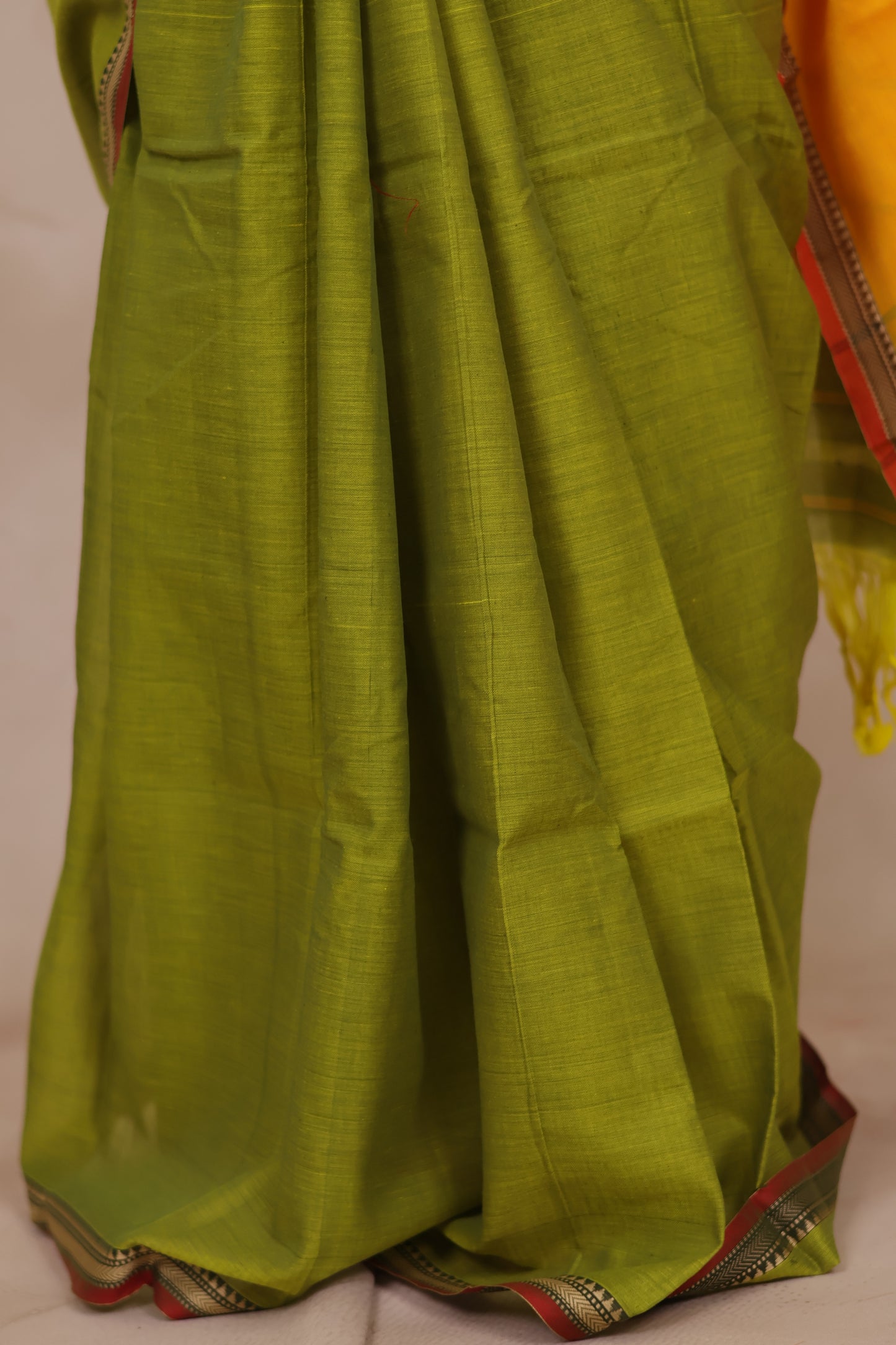 Green Narayanpet Cotton Saree | Looms & Tassels