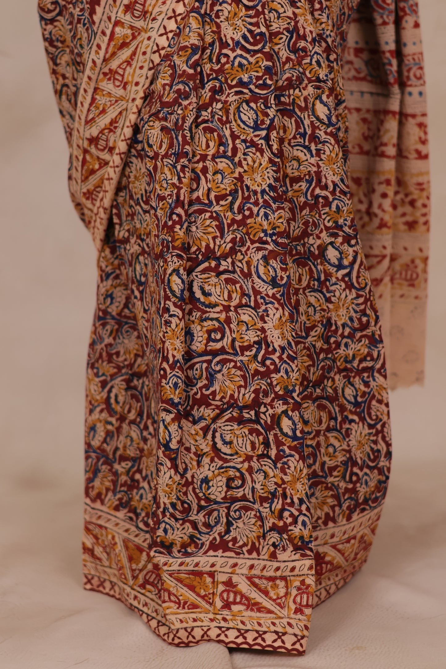 Hand Block Printed Kalamkari Cotton Saree