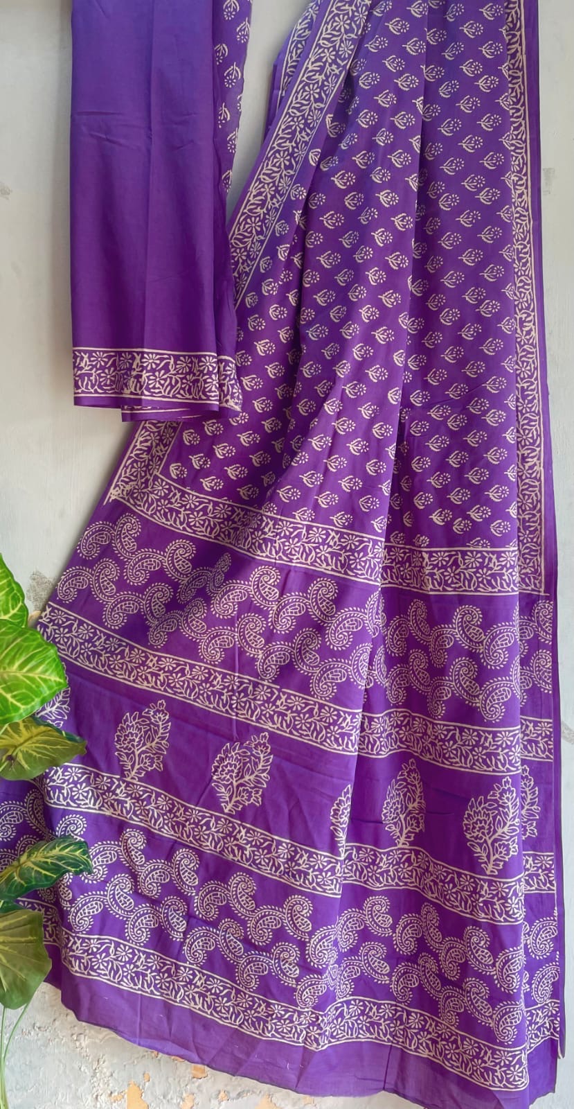 Bagru Handblock printed MulMul cotton saree