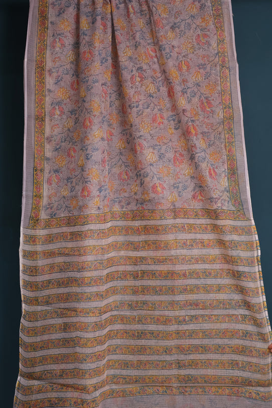 Hand block printed Kota Doriya Saree