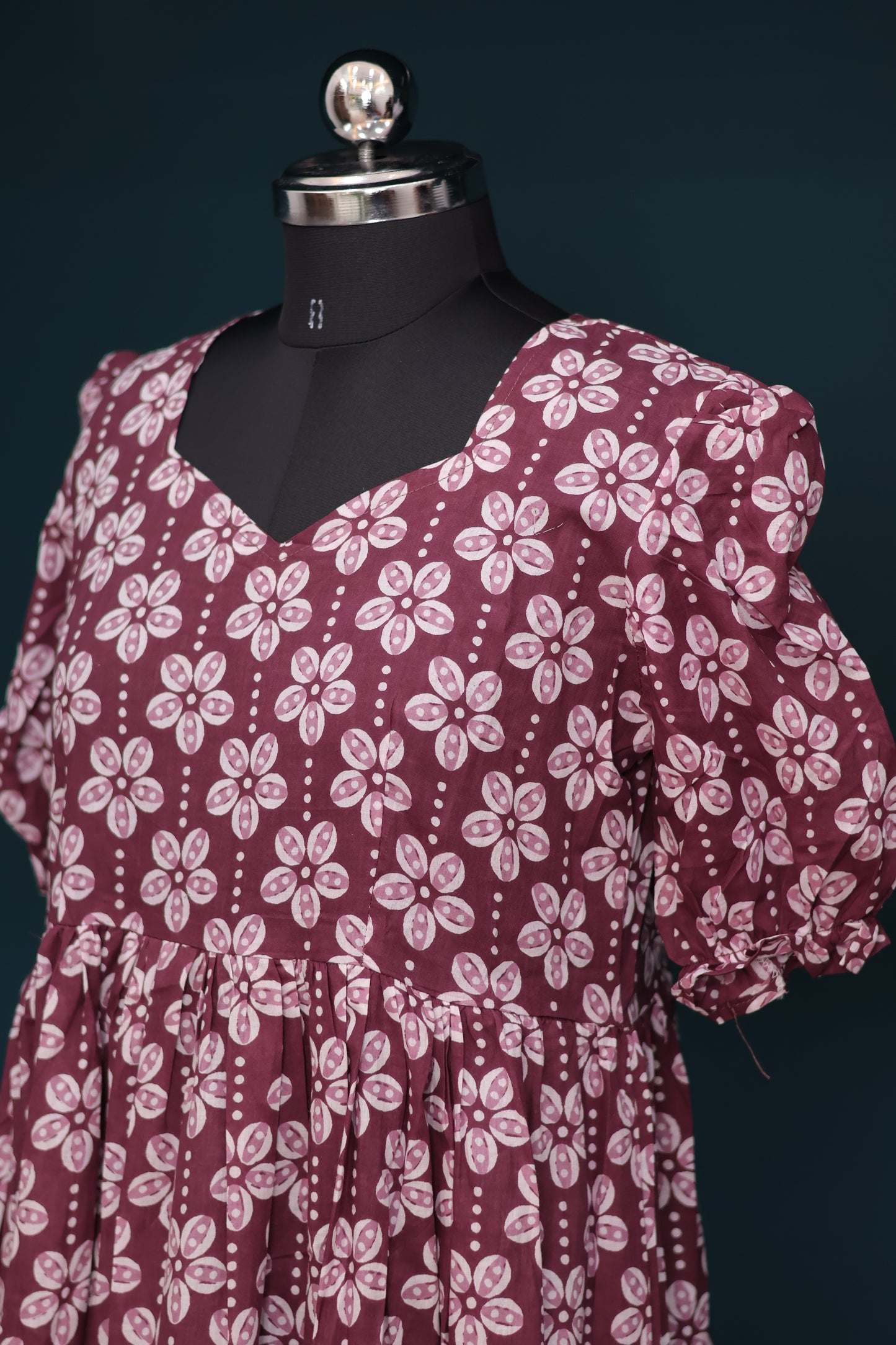 Brown Bagru pure cotton frock