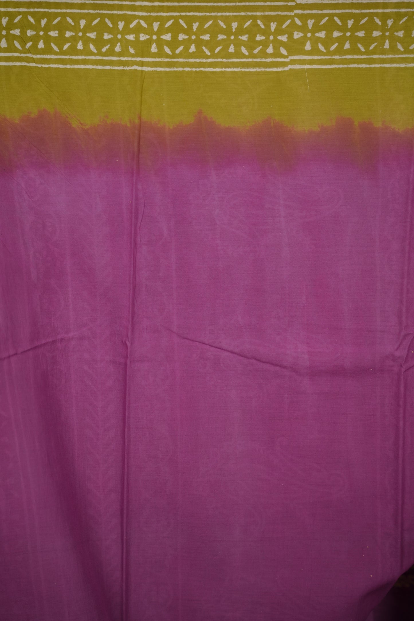 Magenta Bagru Handblock printed MulMul cotton saree | Looms & Tassels