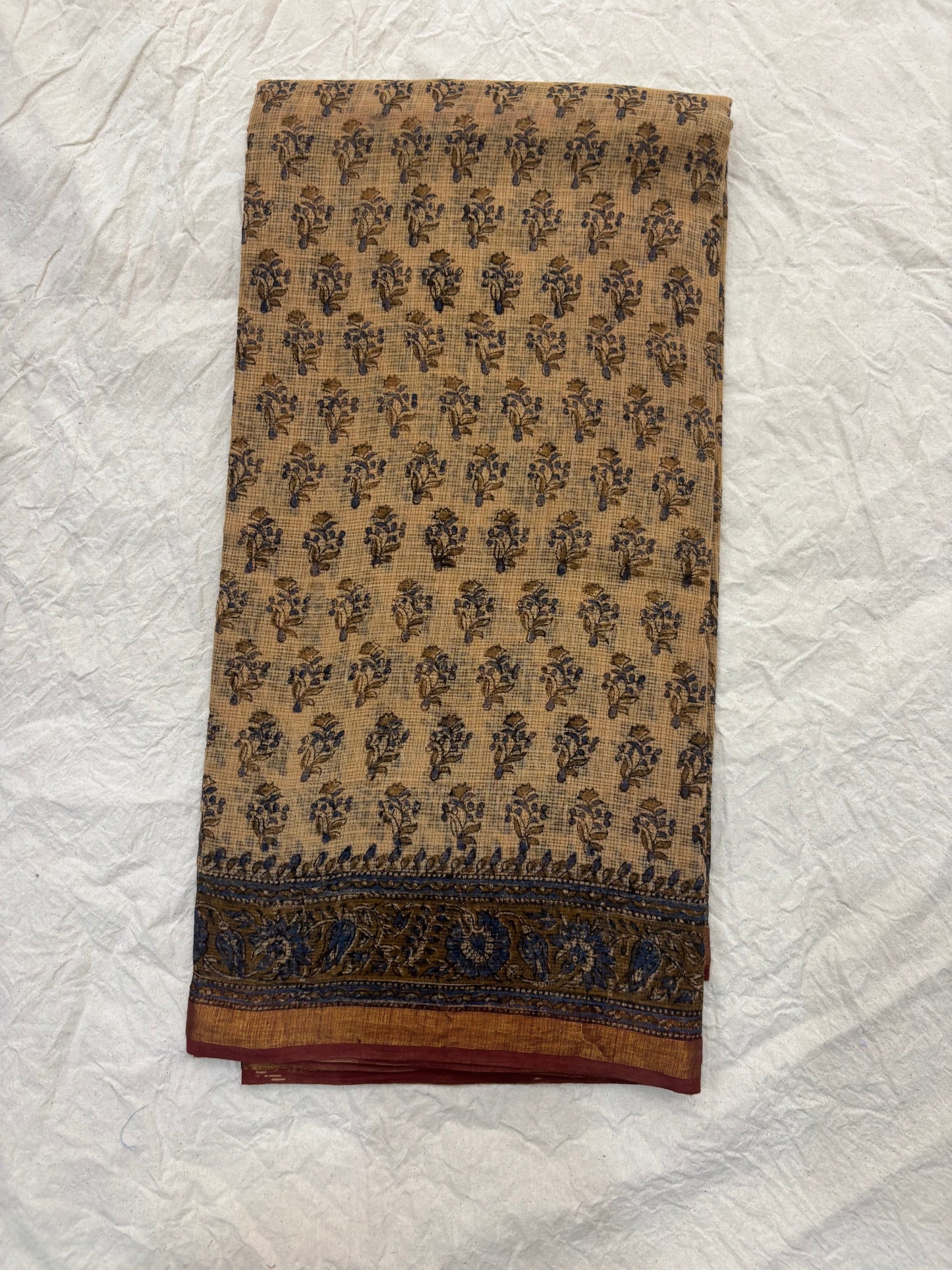 Hand block printed Kota Doriya Saree
