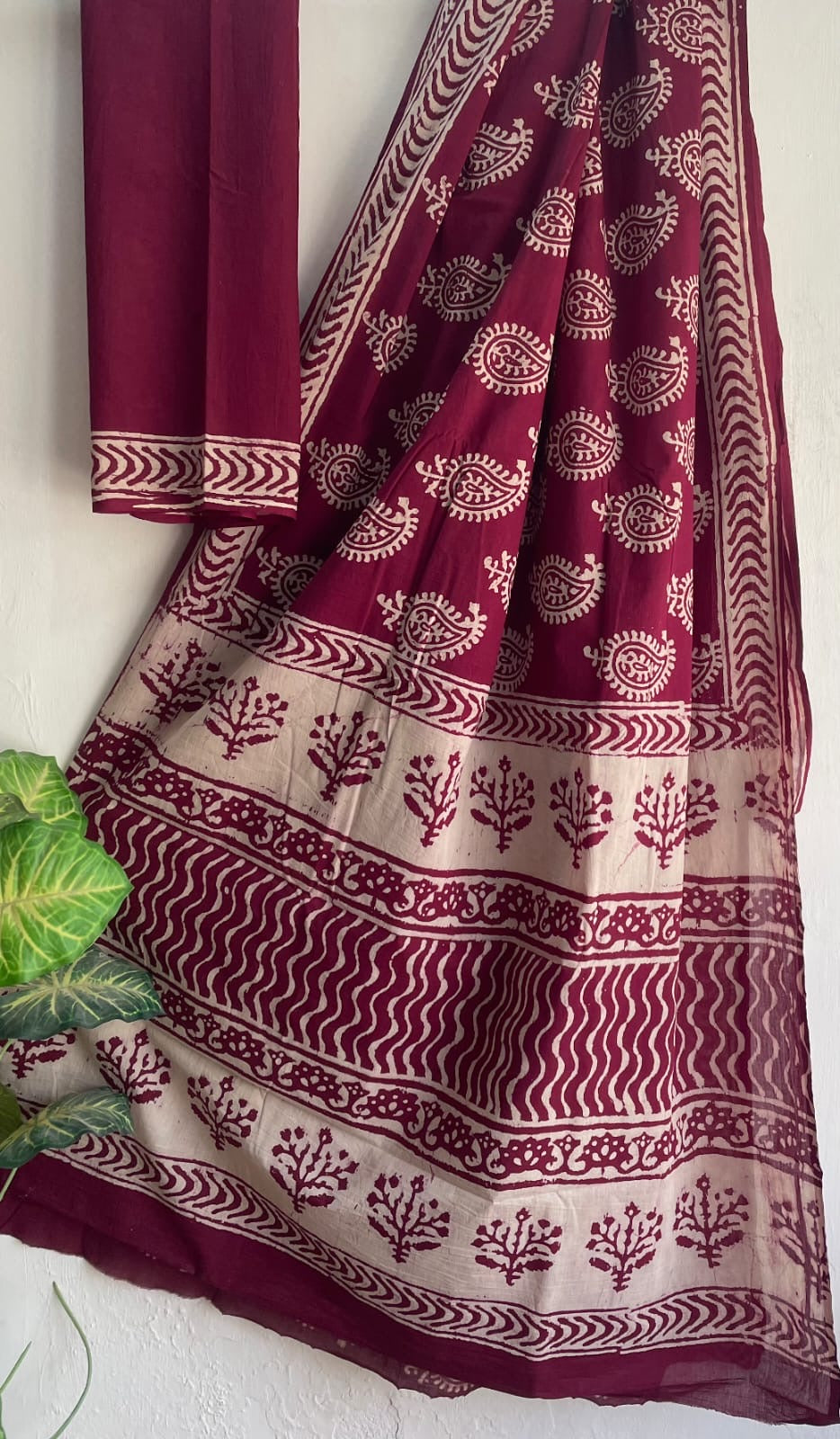 Bagru Handblock printed MulMul cotton saree