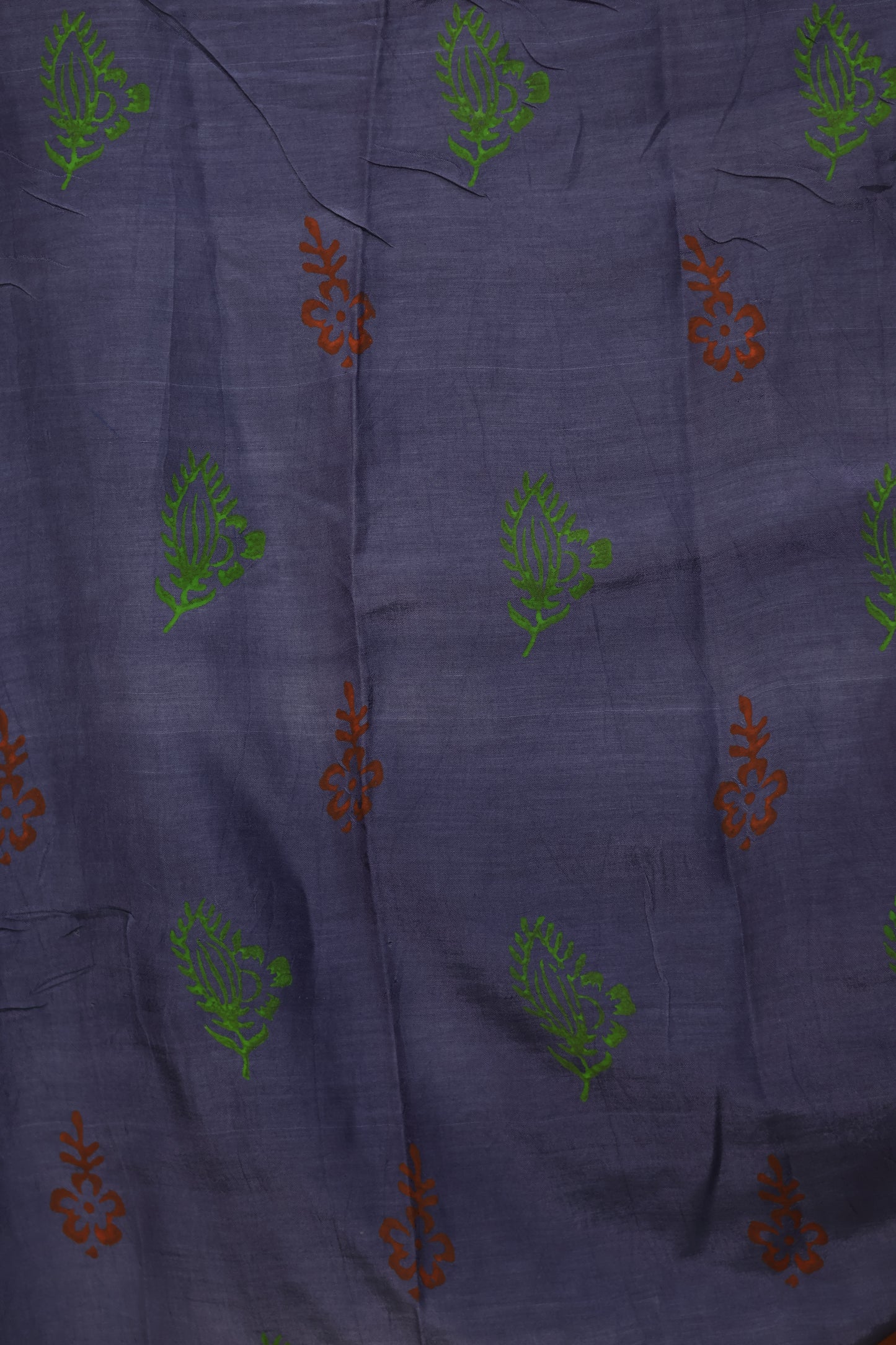 Hand dyeing premium chennur silk with block prints saree