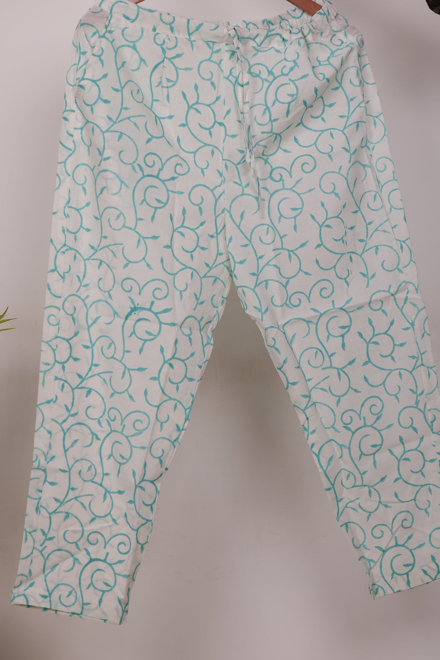 Brown Handblock printed kota 3 piece suit (stitched)