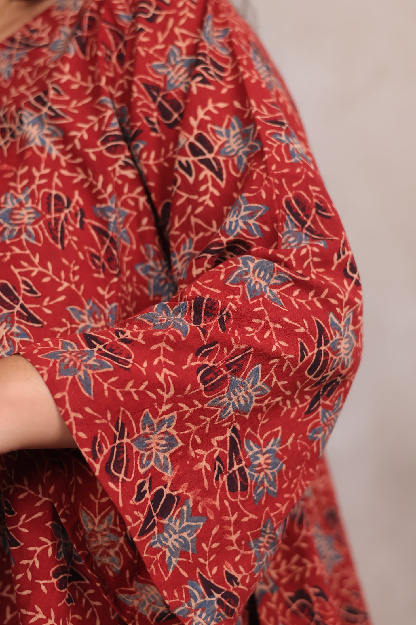 Red Ajrakh Handblock Printed Co-ord Set (Pure Cotton ) | Looms & Tassels