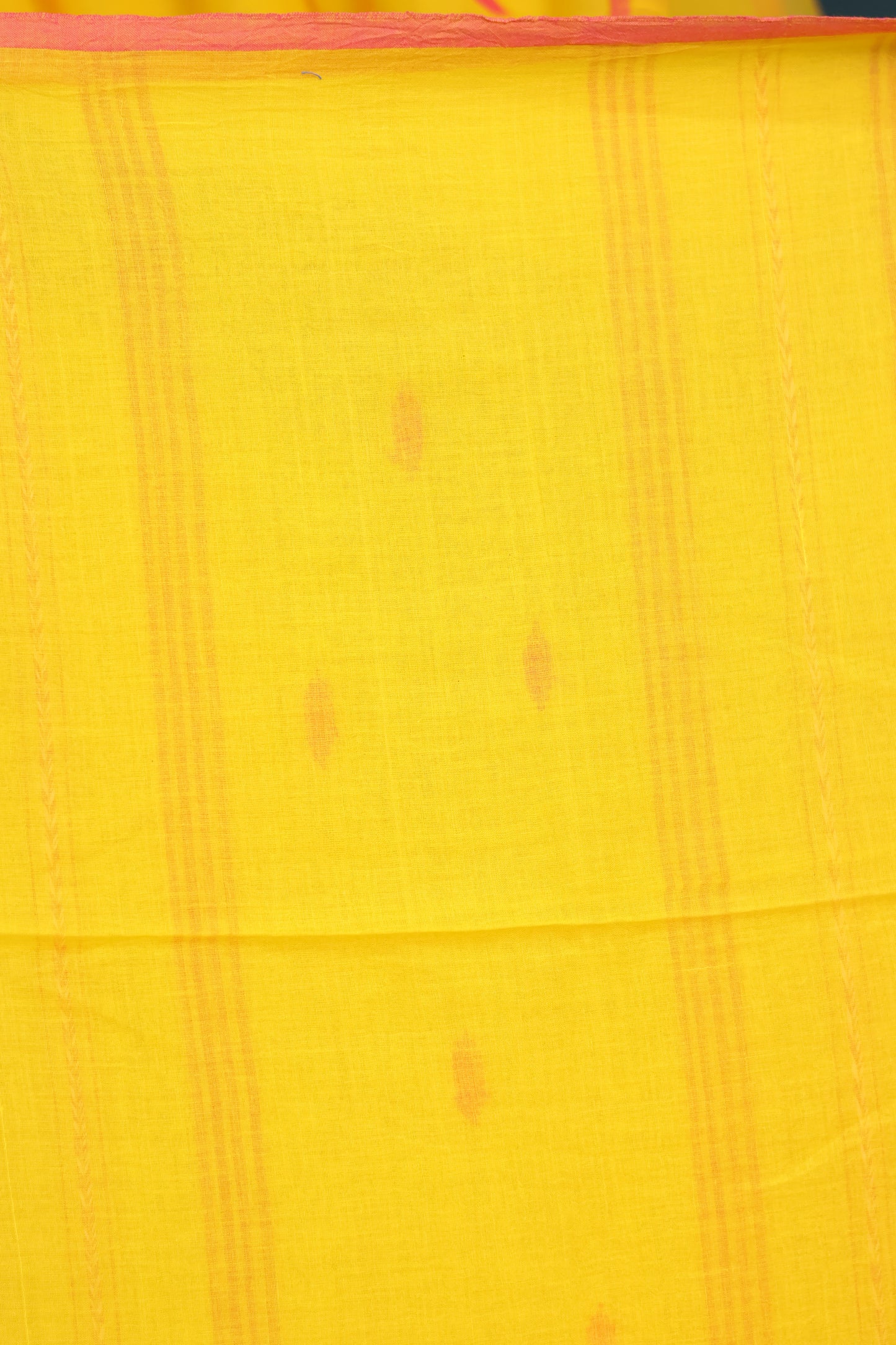 Yellow Pure Handwoven Malai Cotton Saree with Butta Weaving
