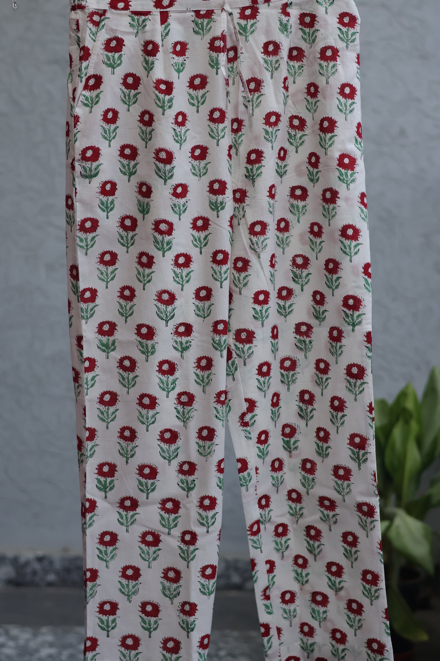 Pink Handblock printed Pure Mul Cotton with Kota Doria Duppata 3 piece suit (stitched)