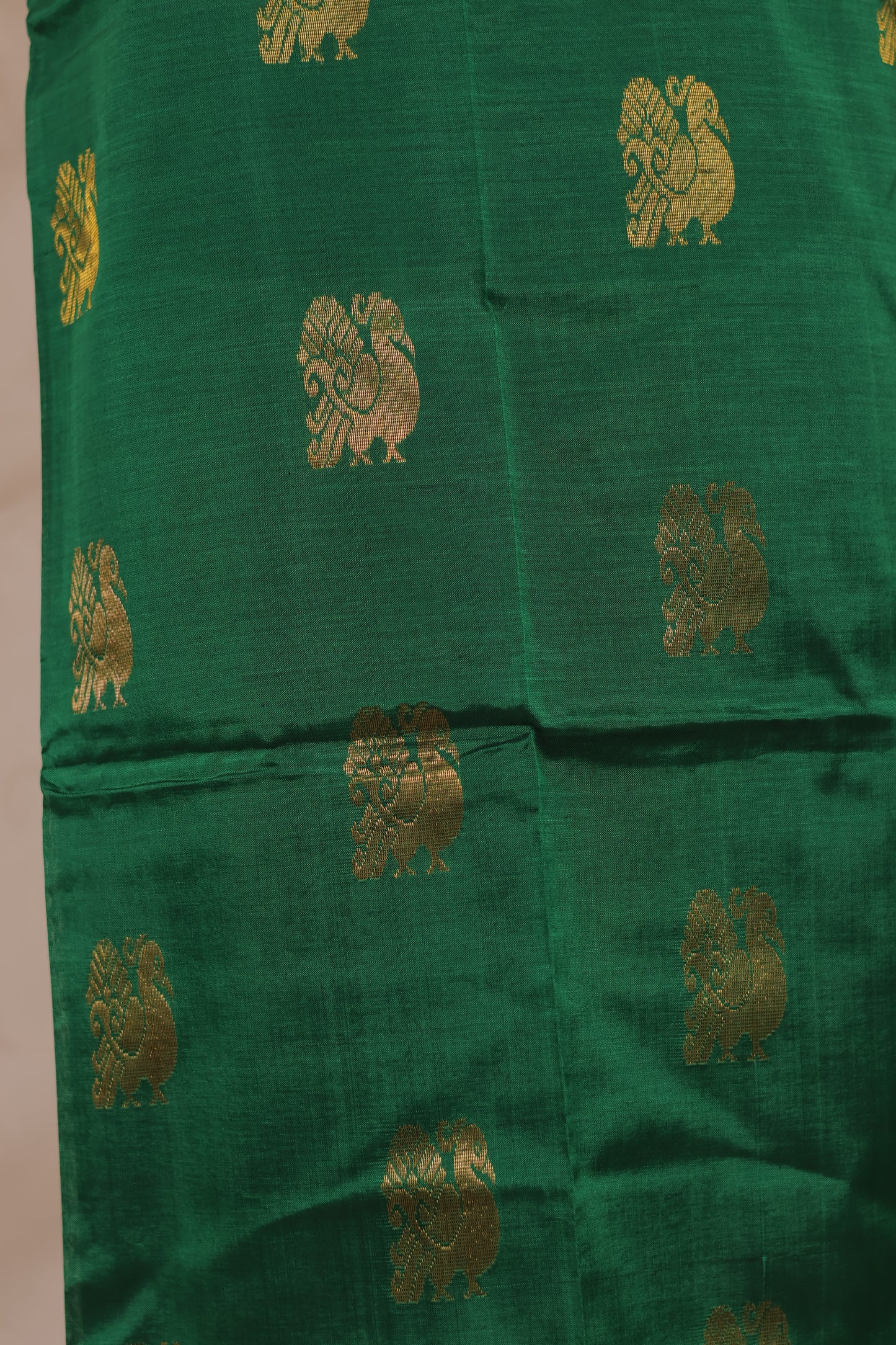 Green Mangalagiri Silk Handloom Top Material | Looms & Tassels