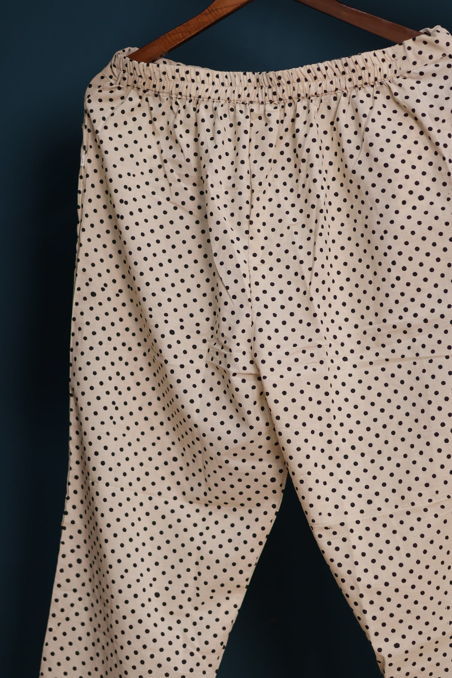 Black Handblock printed kota 3 piece suit (stitched)
